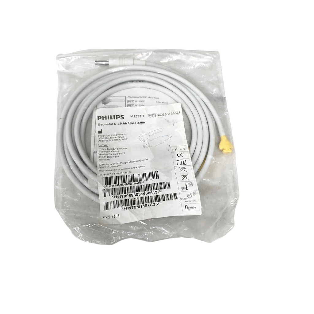 PHILIPS  Ref M1597C, 989803166861- 3.0M NEONATAL NIBP INTERCONNECT CABLE - NEW