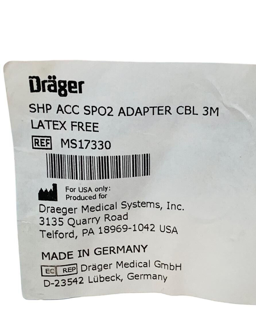 Drager REF MS17330, SHP ACC SPO2 ADAPTER CABLE, 3M