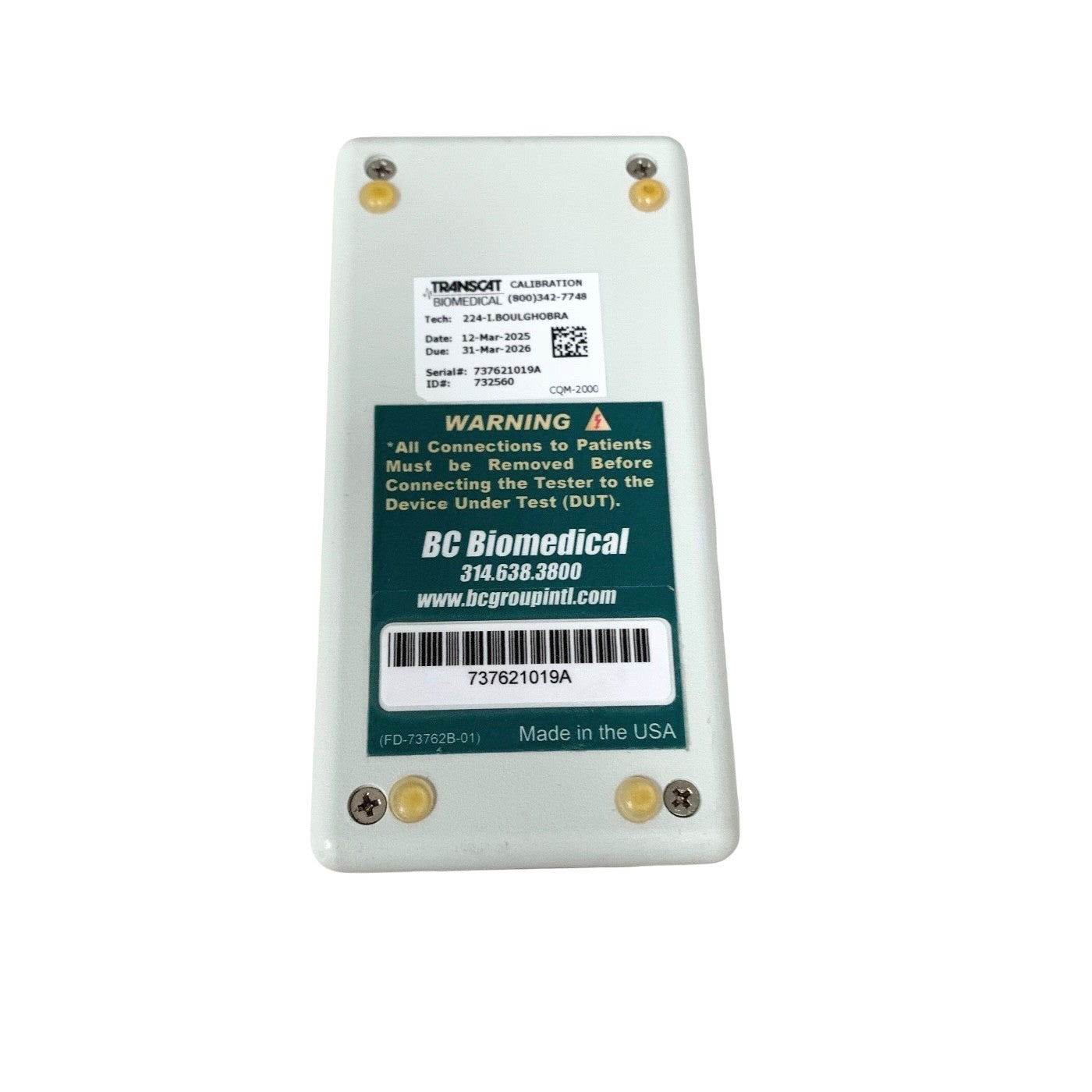 BC Biomedical CQM-2000 Return Electrode Monitor Tester