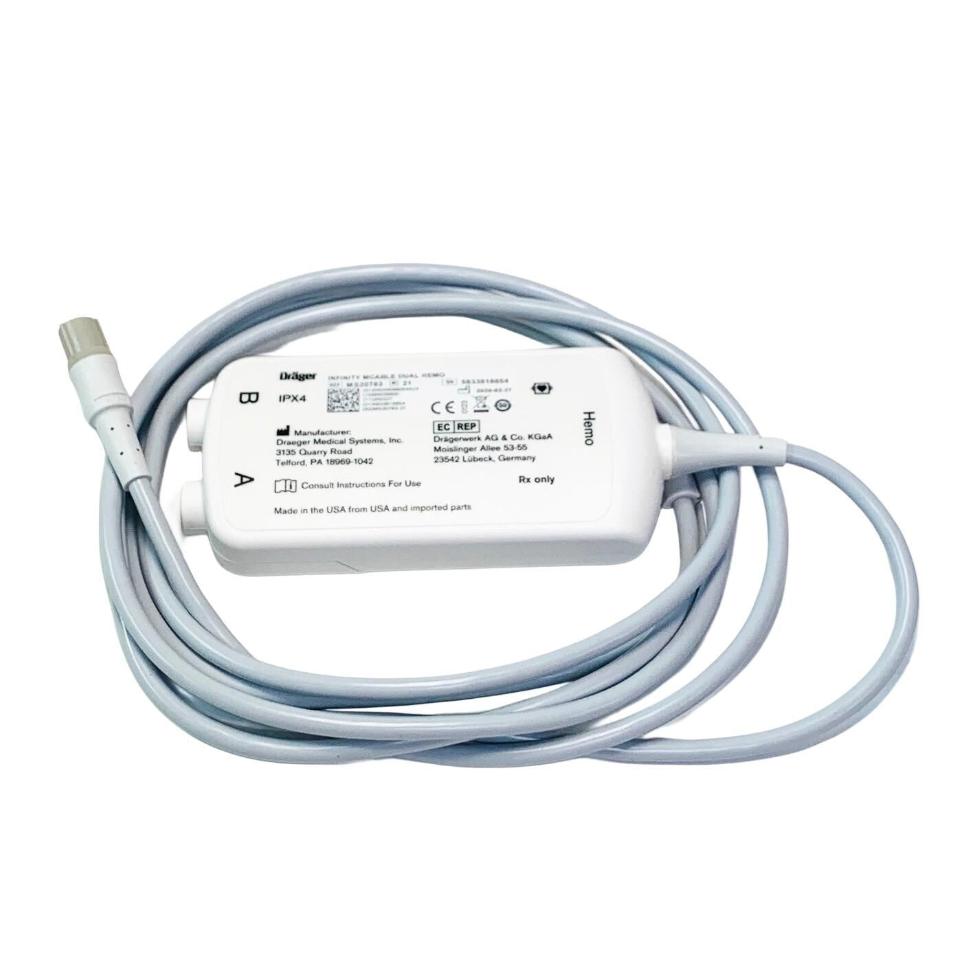 Drager REF MS20783, INFINITY MCABLE DUAL HEMO