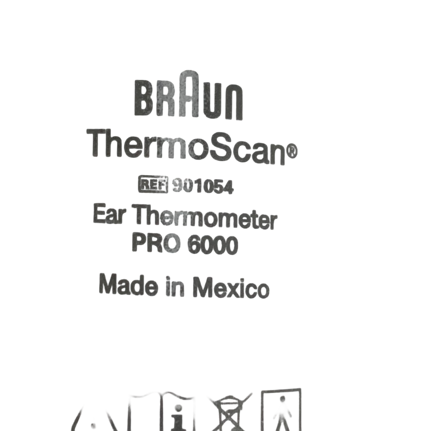 Welch Allyn Braun Thermoscan PRO 6000 Ref 901054 Thermometer W/ Base, NO BATTERY