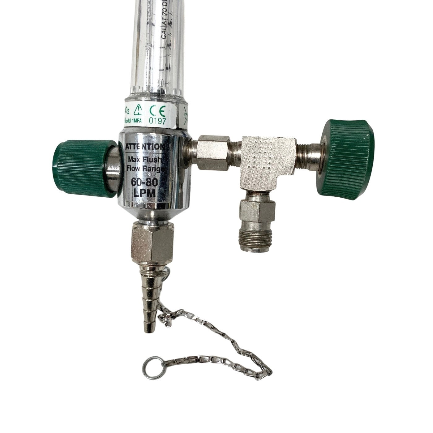 Precision Medical O2 Flow Meter 1MFA Max Flush Flow 60-80 LPM, FEMALE