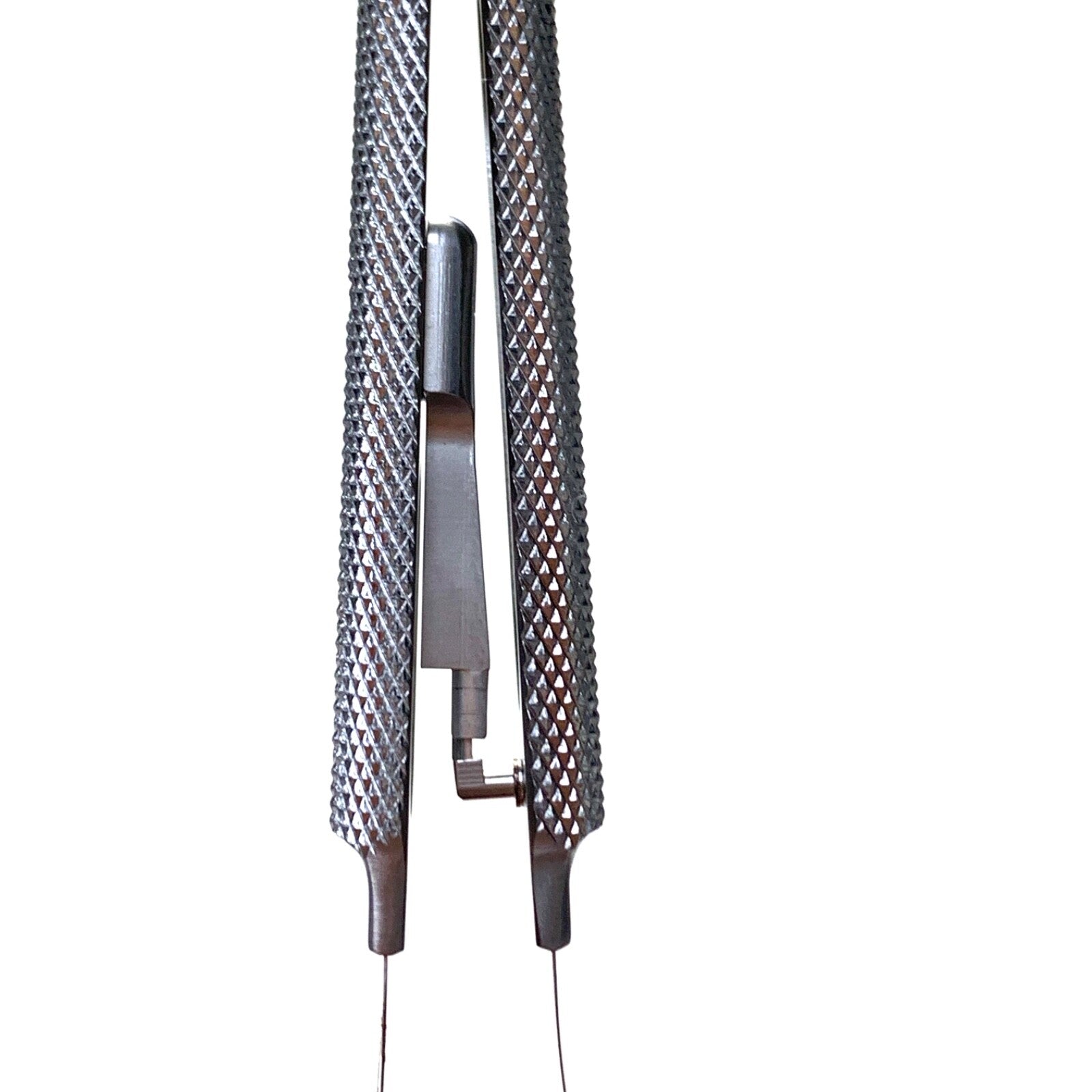 Aesculap REF FD243R, Micro Needle Holder, Curved w/ Ratchet
