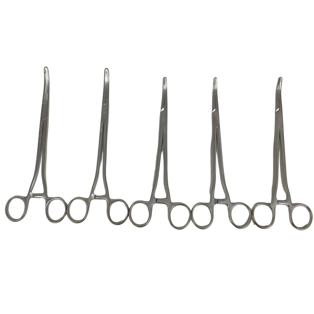 GERMAN SURGICAL INSTRUMENTS LOT OF 5 Heaney Ballentine Hysterectomy Clamps 8 in