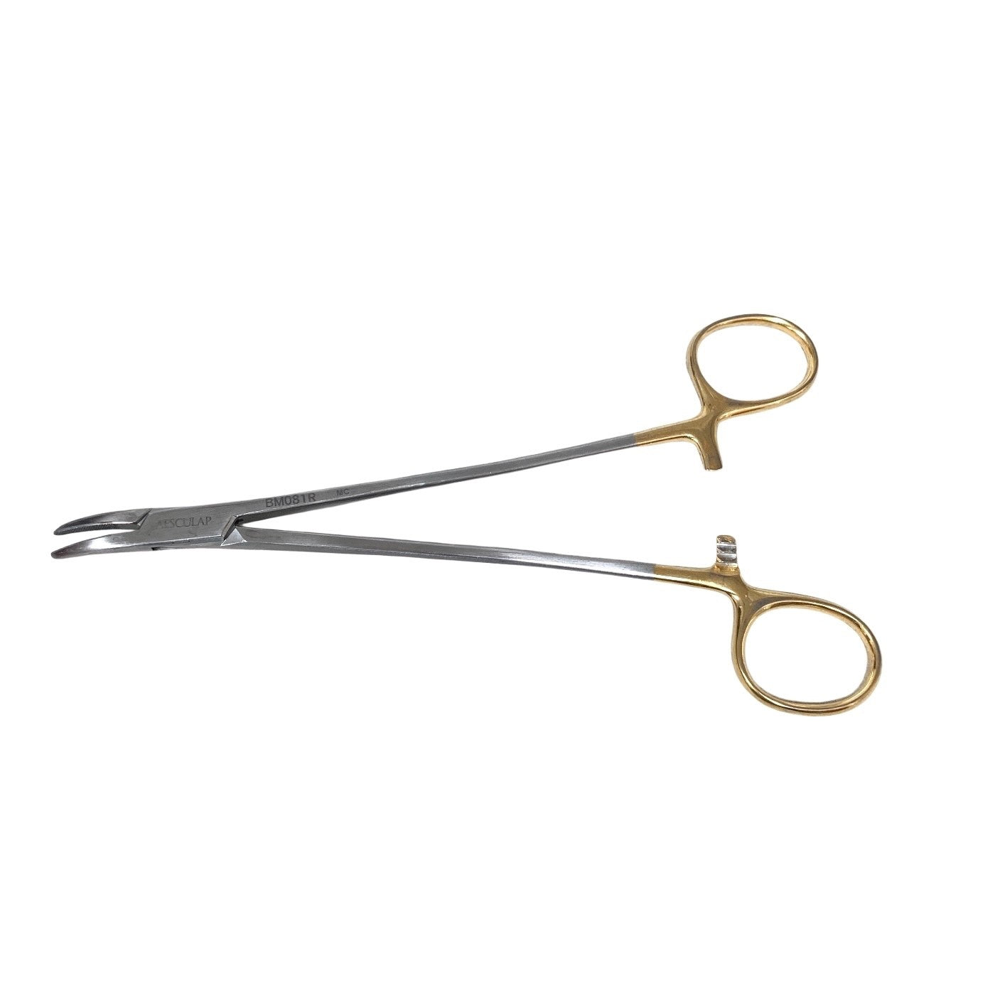 Aesculap Ref BM081R, Durogrip Needle Holder 180mm TC Gold Handle