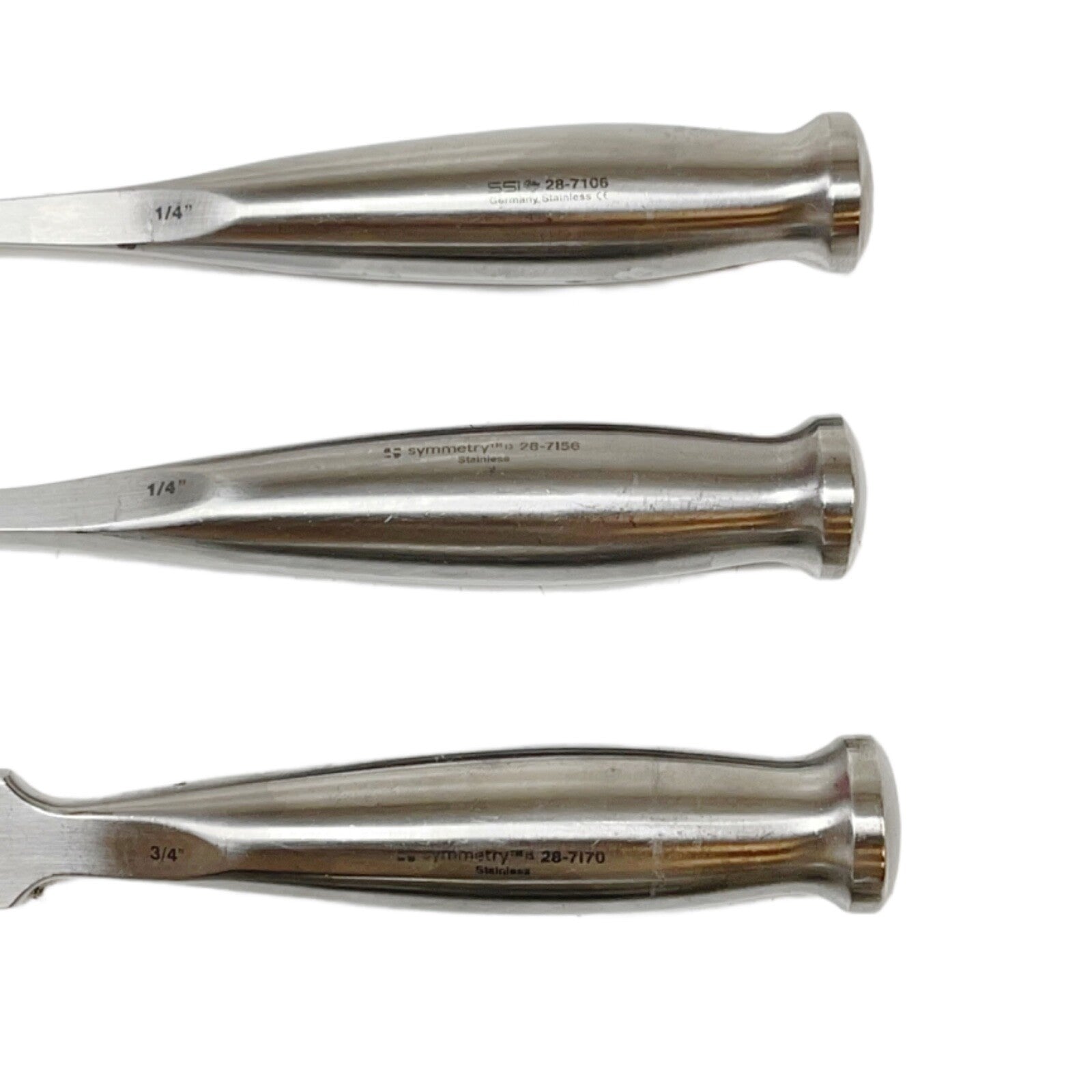 Symmetry / SSI Smith-Peterson Osteotomes (Lot Of 6 Straight & Curved) W/ Case