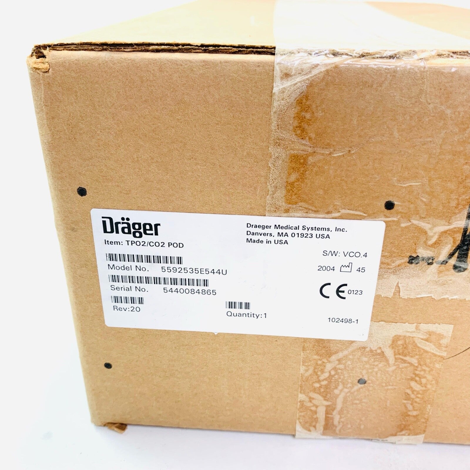 Drager REF 5592535E544U, TPO2/TPCO2 POD W/ CABLE