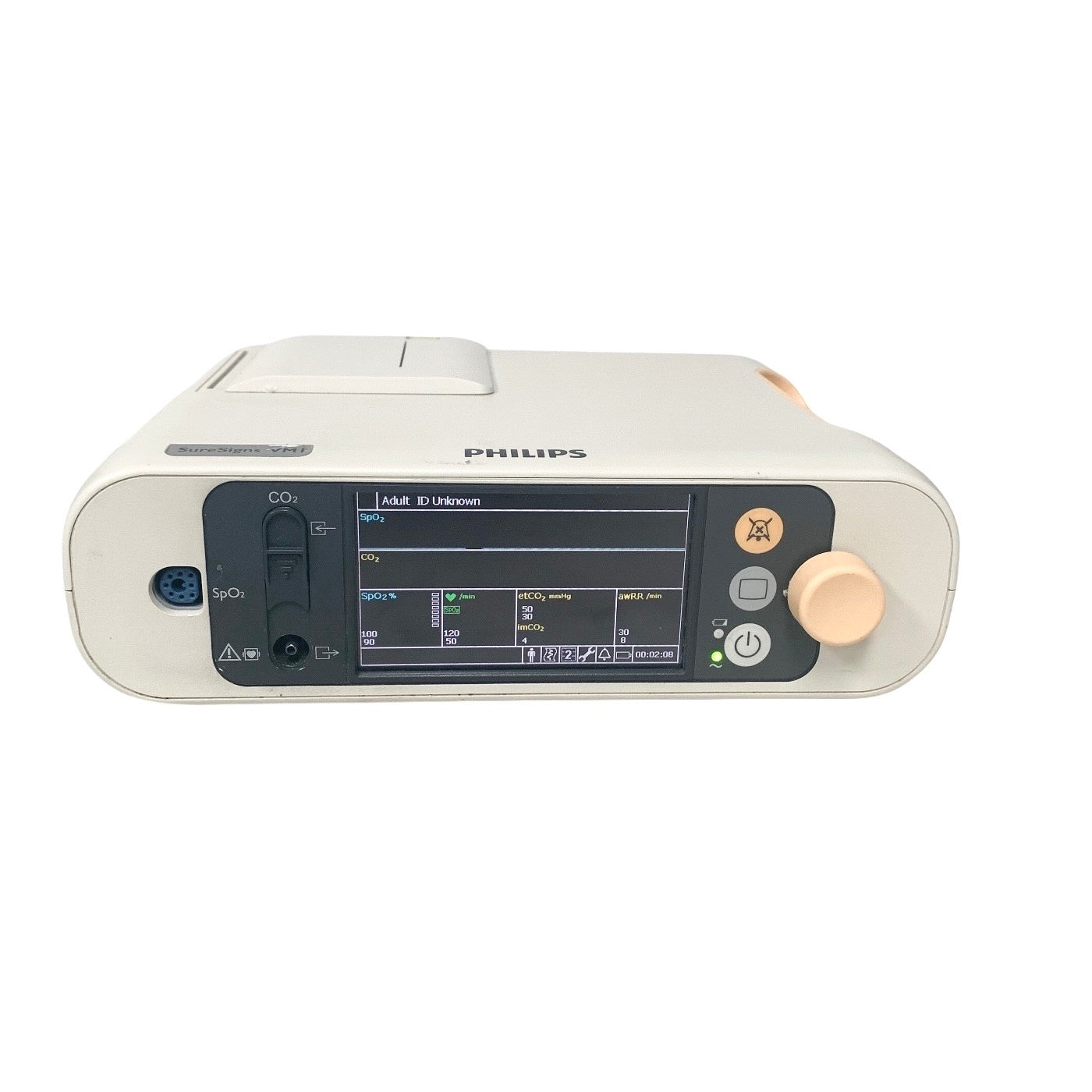 Philips SureSigns VM1 Patient Monitor 863266 Opt ABA Capnography CO2 SpO2 2014