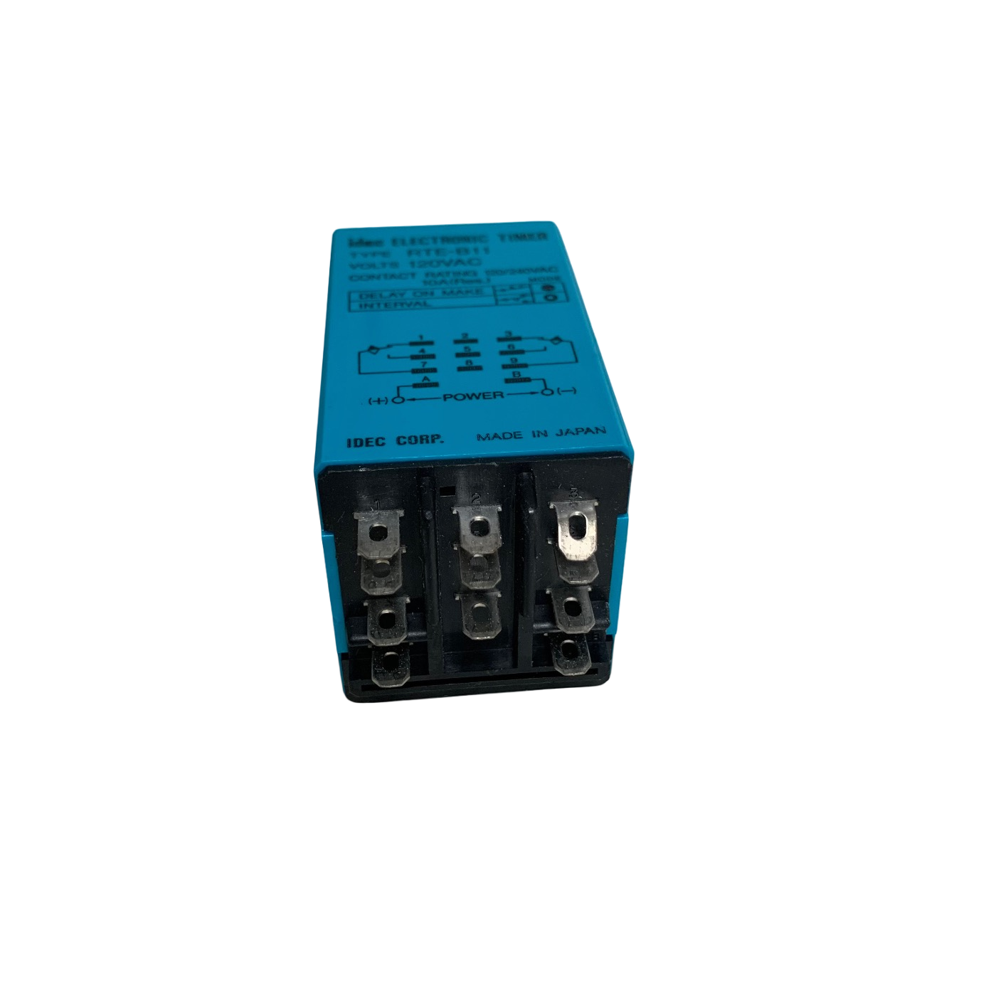 Idec RTE-B11 Analog Timer Relay, 120VAC Contact Rating 120/240VAC 10A 0-60 Sec