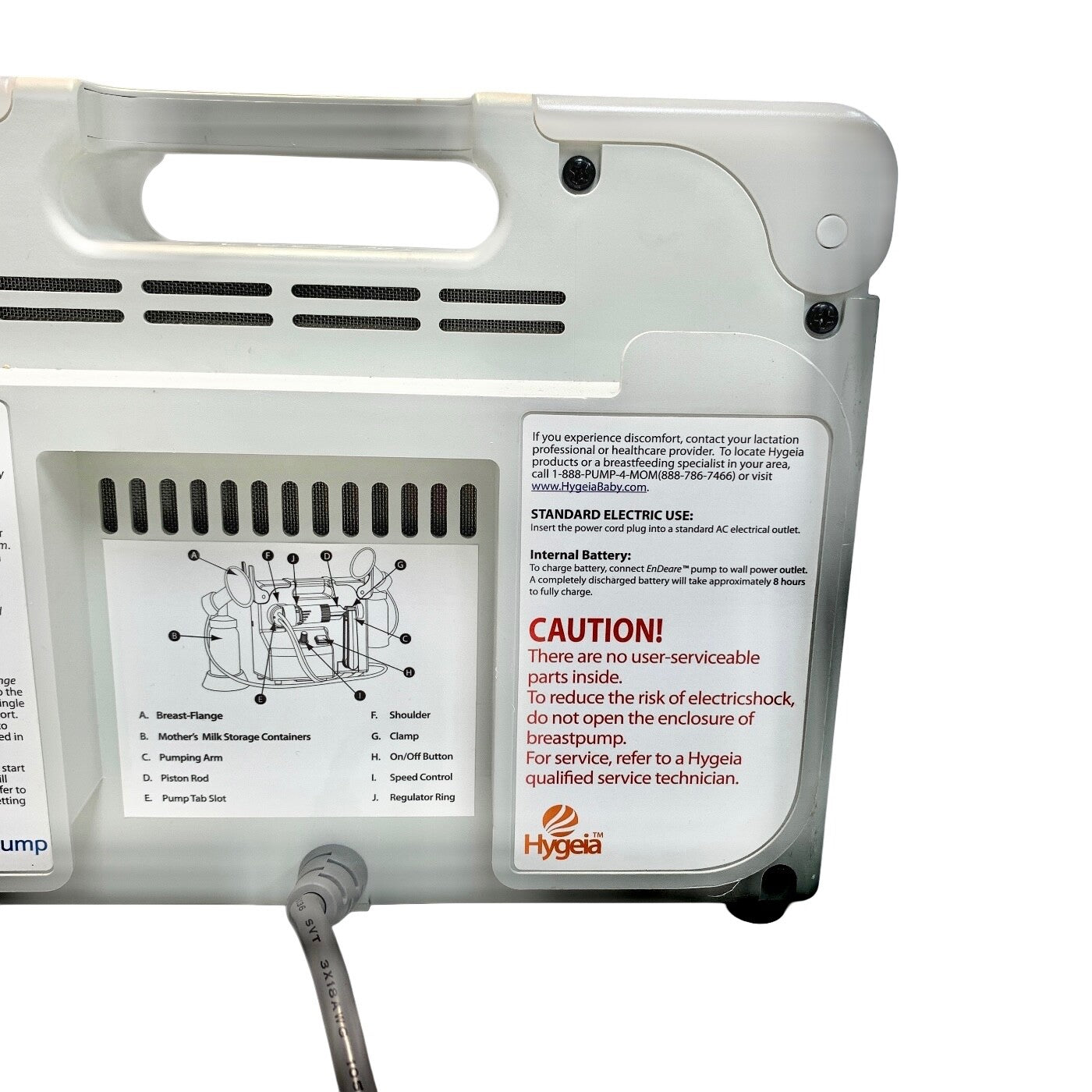 Hygeia Endeare REF 10-0025 Hospital Grade Double Electric Breast Pump Unit