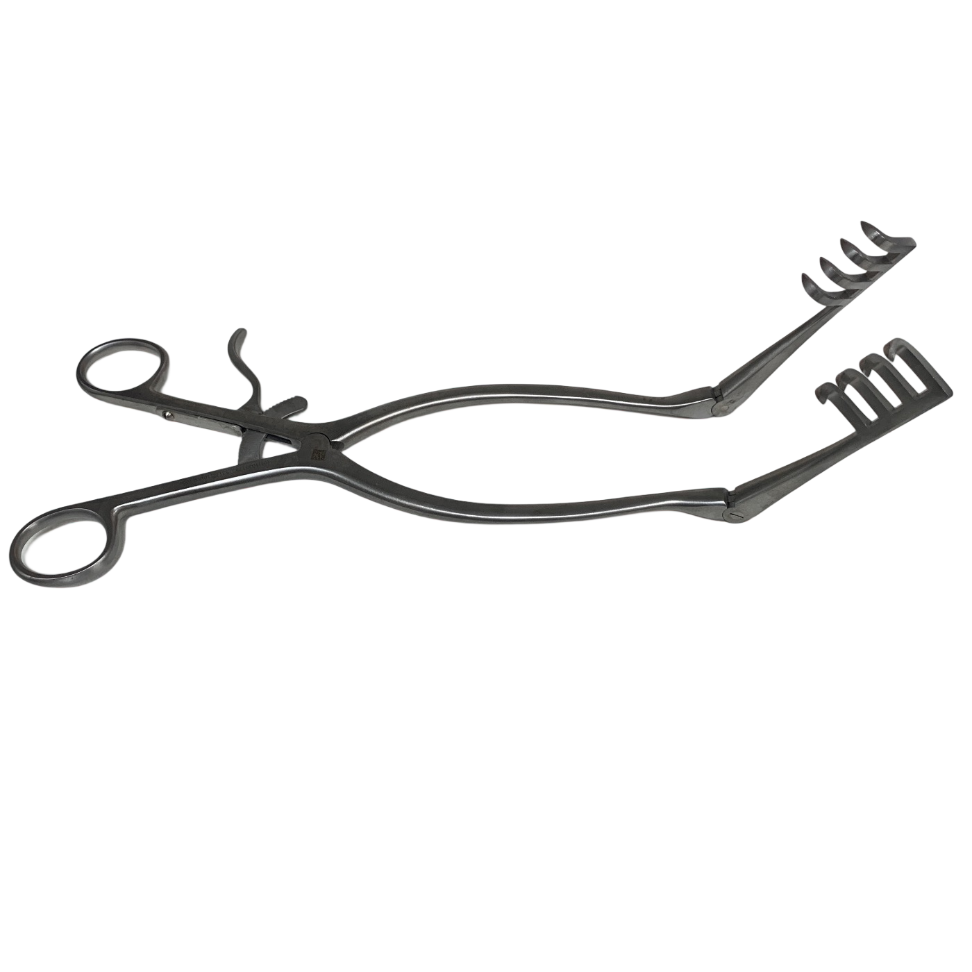 Jarit 205-210 Beckman Thyroid Retractor 12-3/8" Hinged 4x4 Sharp Prongs