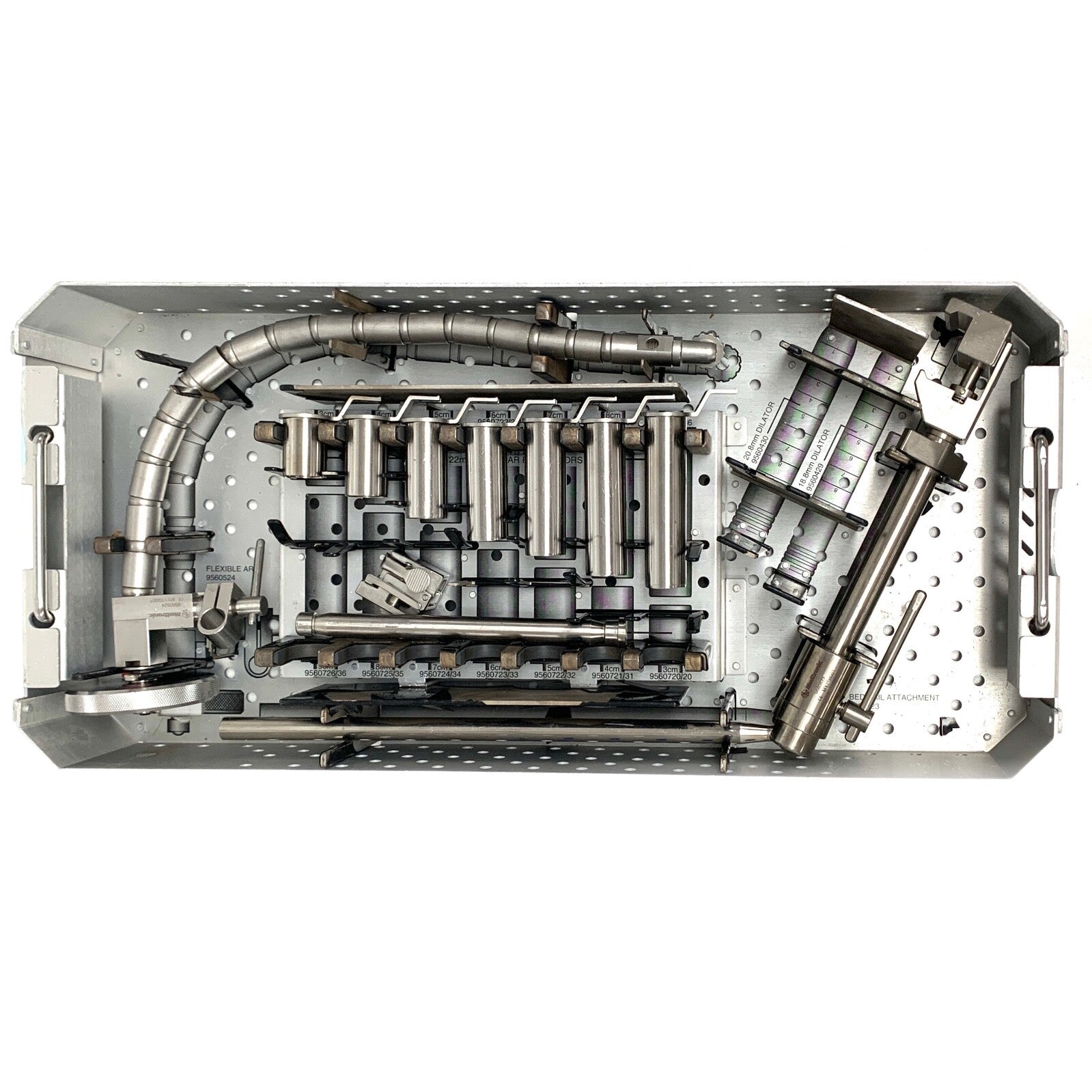 Medtronic REF 9560701, METRx System Large Tubes Tray, Set of 11 Instruments