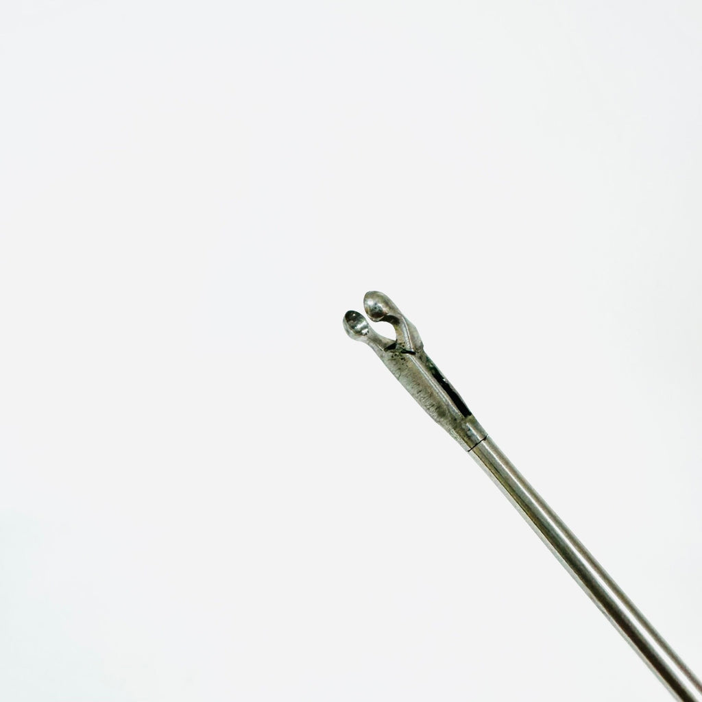 V. Mueller BE2826 Microlaryngeal Grasping Forceps Angled Left JACKO CUP 9-1/2 In