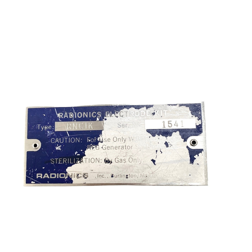 RADIONICS TYPE RNCIK, ELECTRODE KIT