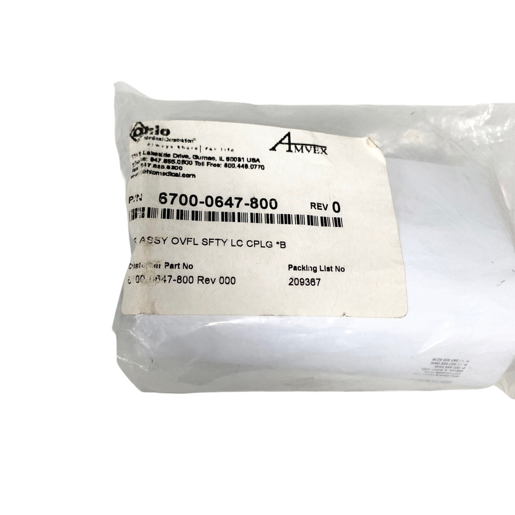 OHIO MEDICAL REF 6700-0647-800, AMVEX TRAP ASSEMBLY FOR OVERFLOW SAFETY