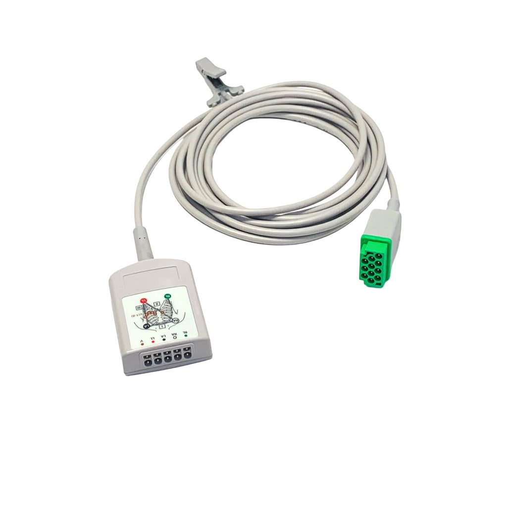GE REF 2106310-001, ECG Trunk Cable 3/5 Lead W/ESU Filter, AHA, 3.6m/12ft.