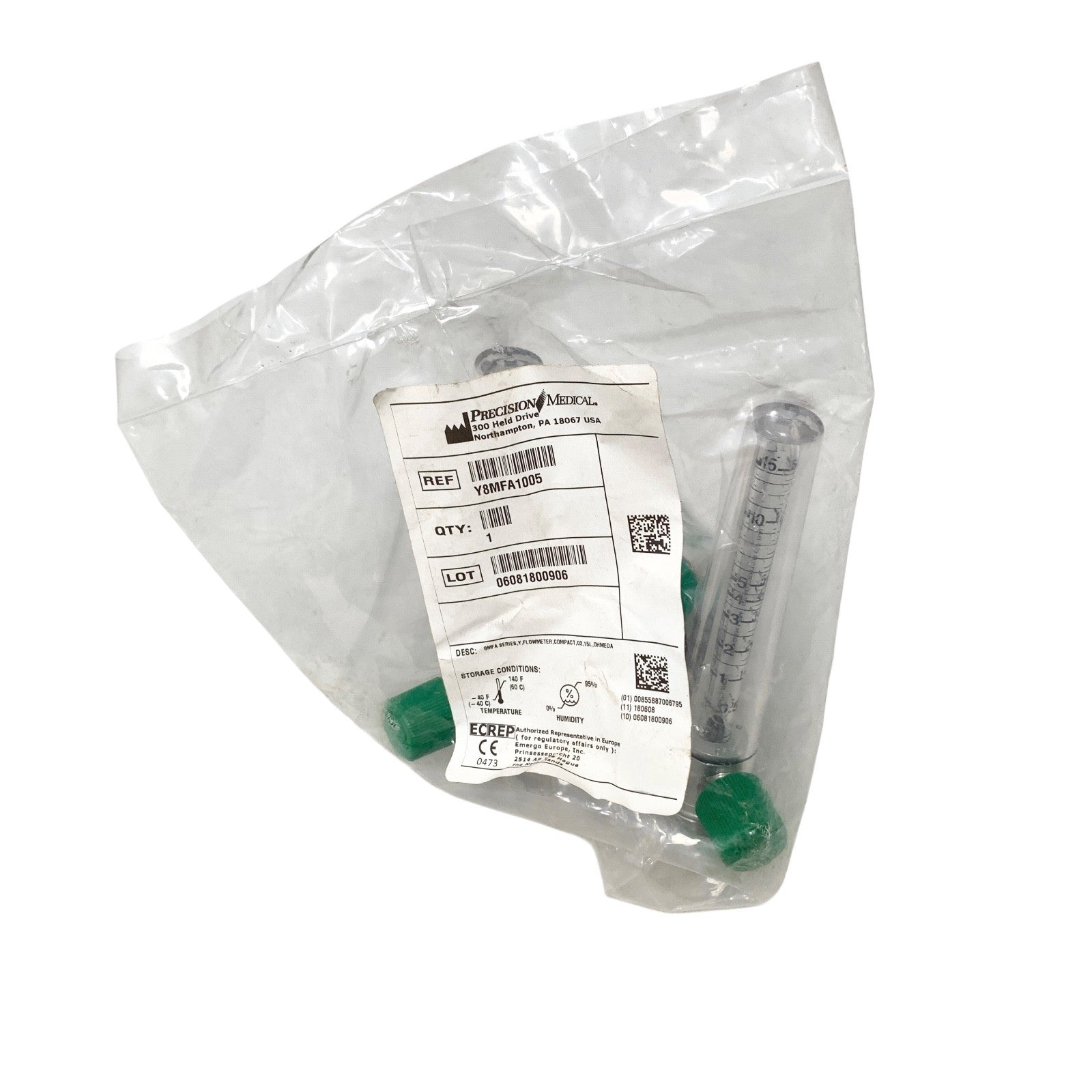 PRECISION MEDICAL Y8MFA1005 DUAL OXYGEN FLOWMETER OHMEDA
