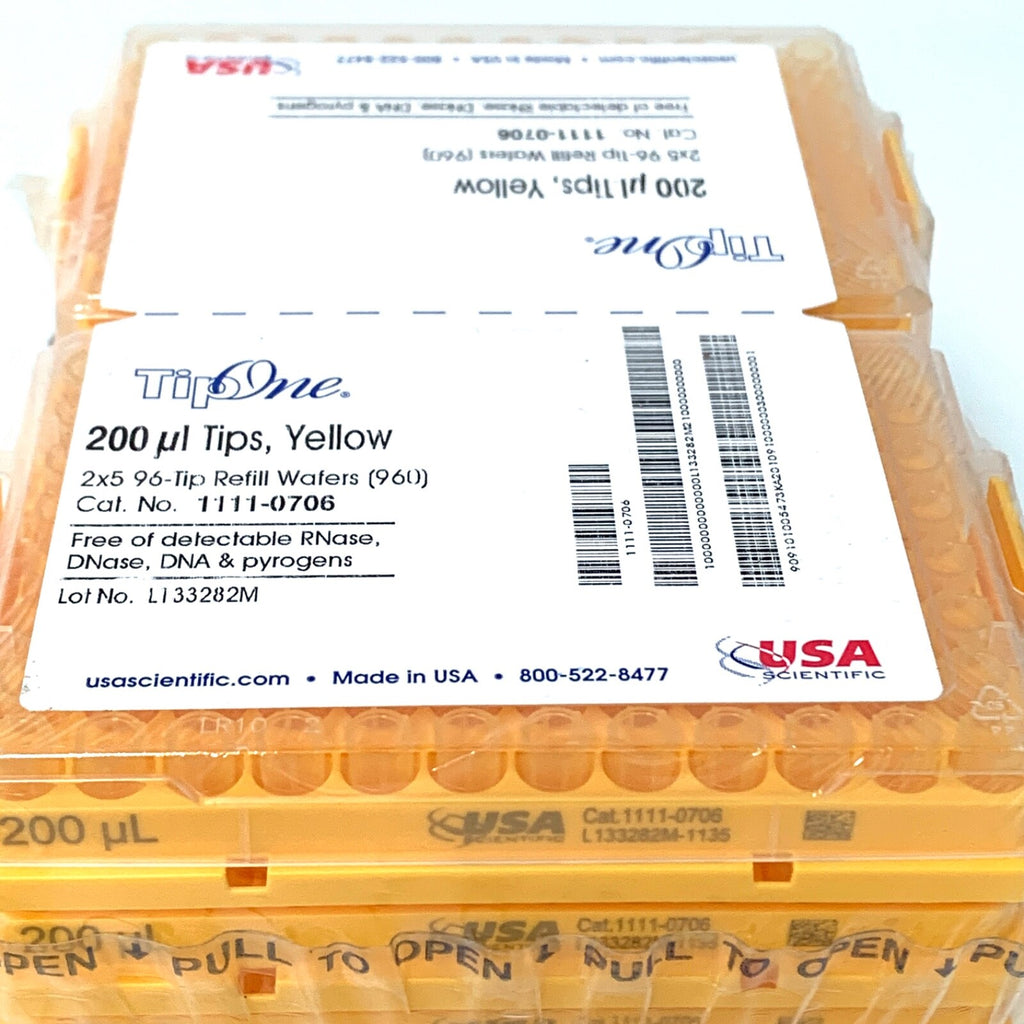 TipOne REF 1111-0706, 200 ul Tips Yellow, 2x5 96-Tip Refill Wafers, (960)