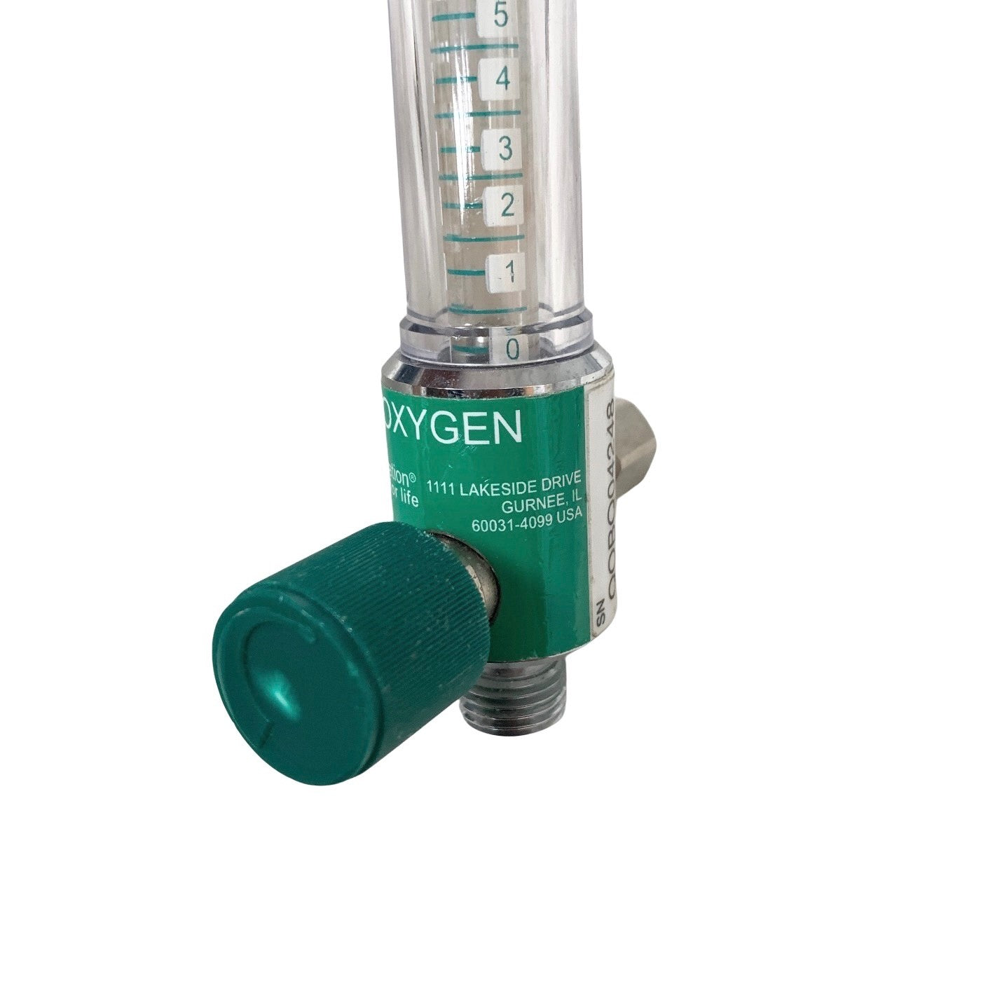 Ohio Medical Oxygen Flowmeter 0-15 LPM O2 Pressure Compensated DISS Connection