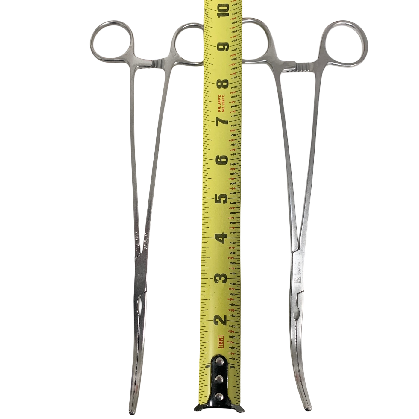 Pilling LOT OF 2 35-3631 & 35-3630 DeBakey Medium Surgical Clamp 10.5"
