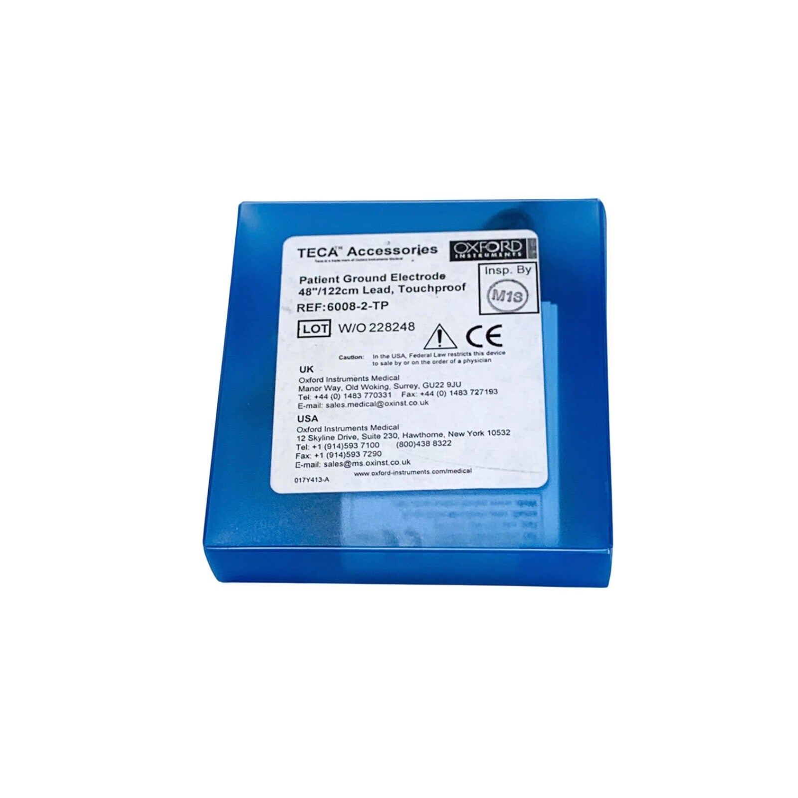 OXFORD TECA REF 6008-2-TP, Patient Ground Electrode 48*/122cm Lead, Touchproof