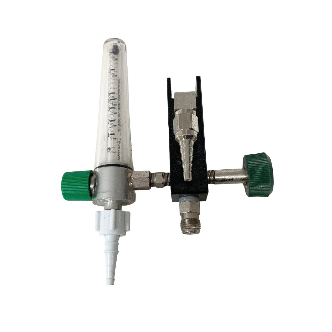 Precision Medical Model 8MFA Oxygen Flowmeter 0-15 LPM w/ NEB Block & Max Flush