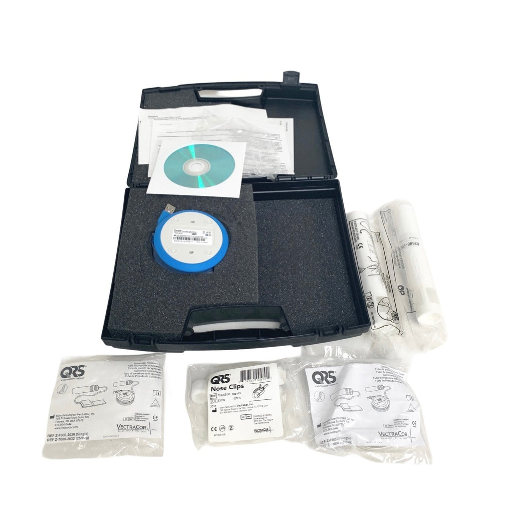 QRS REF Z-7000-0101, Orbit Portable Spirometer, w/ ACCESORIES AND CASE