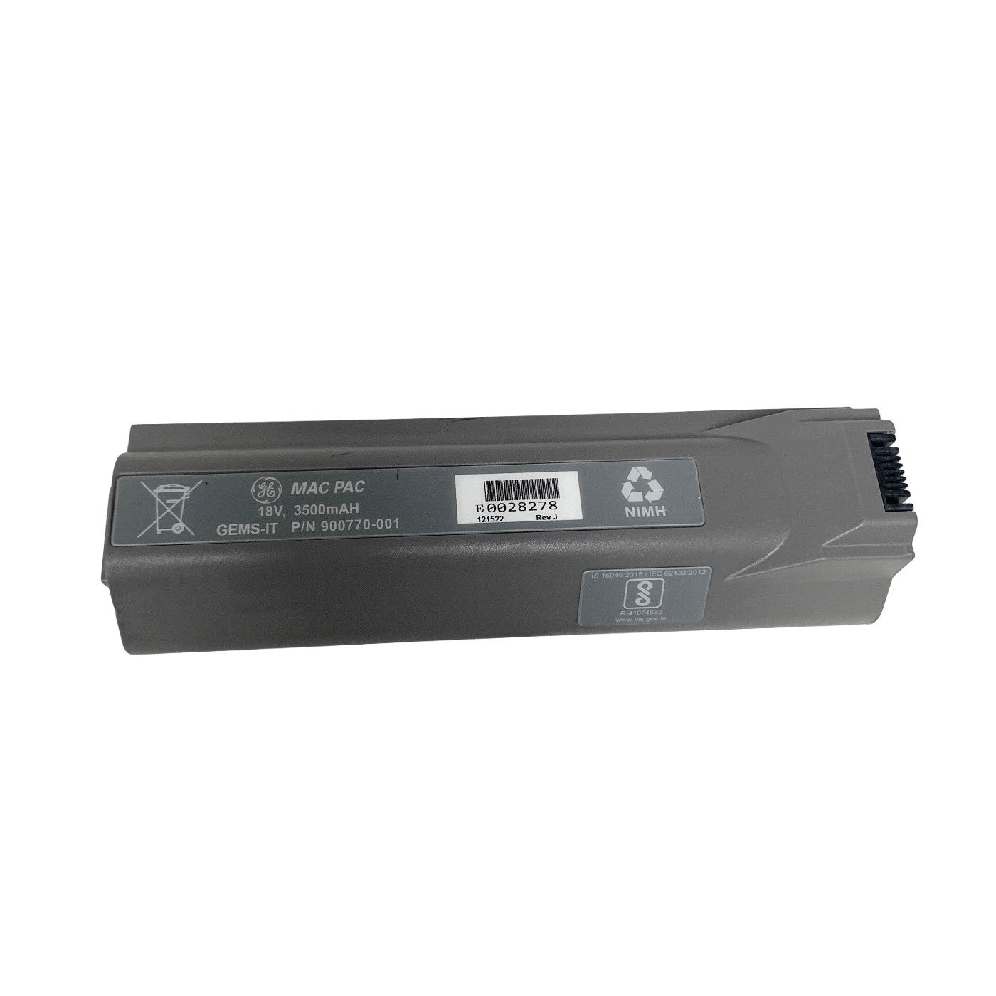 GE REF 900770-001, MAC PAC 3500MAH BATTERY PACK, 18V