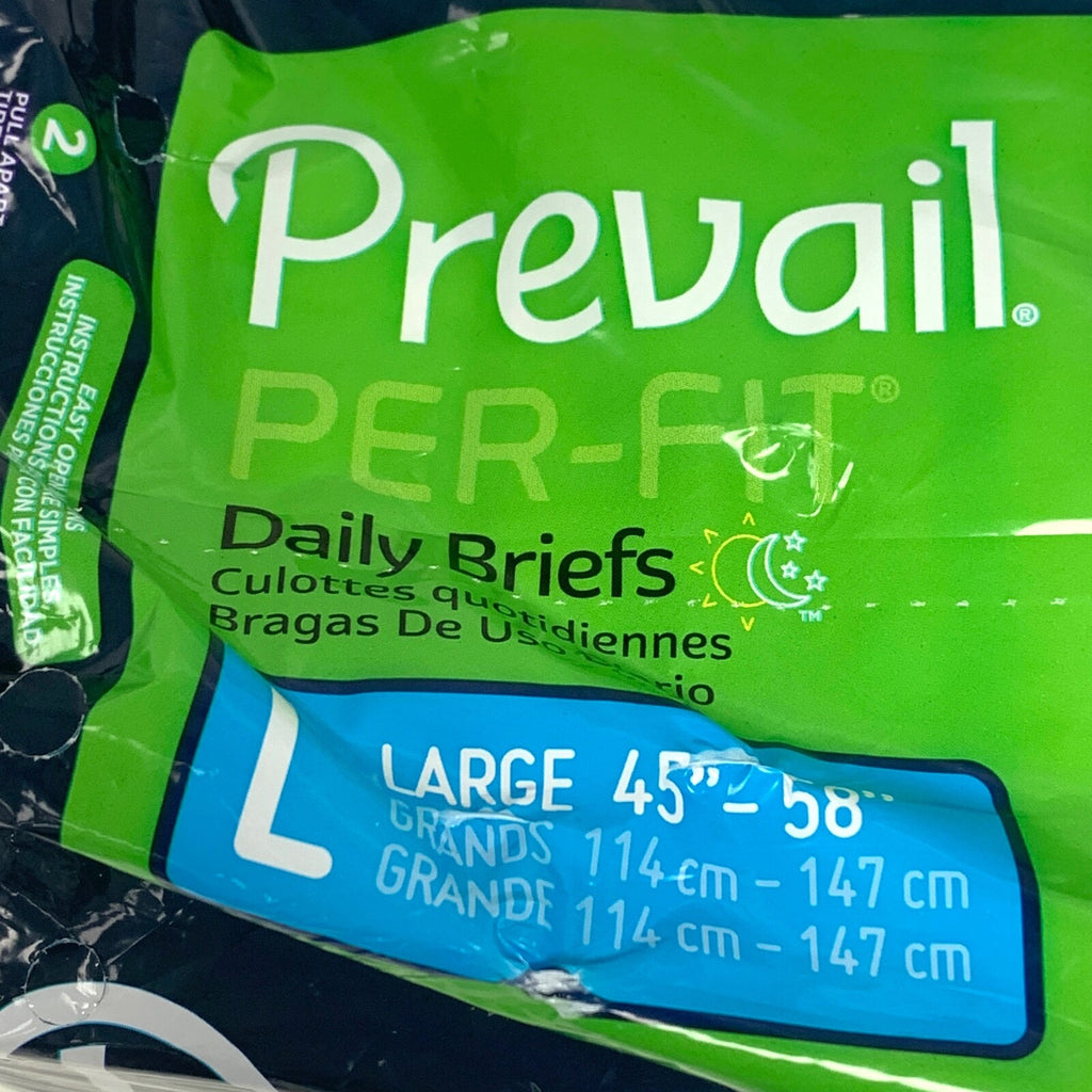 Prevail Per-fit Daily Briefs, Large 45"-58", 18 Count