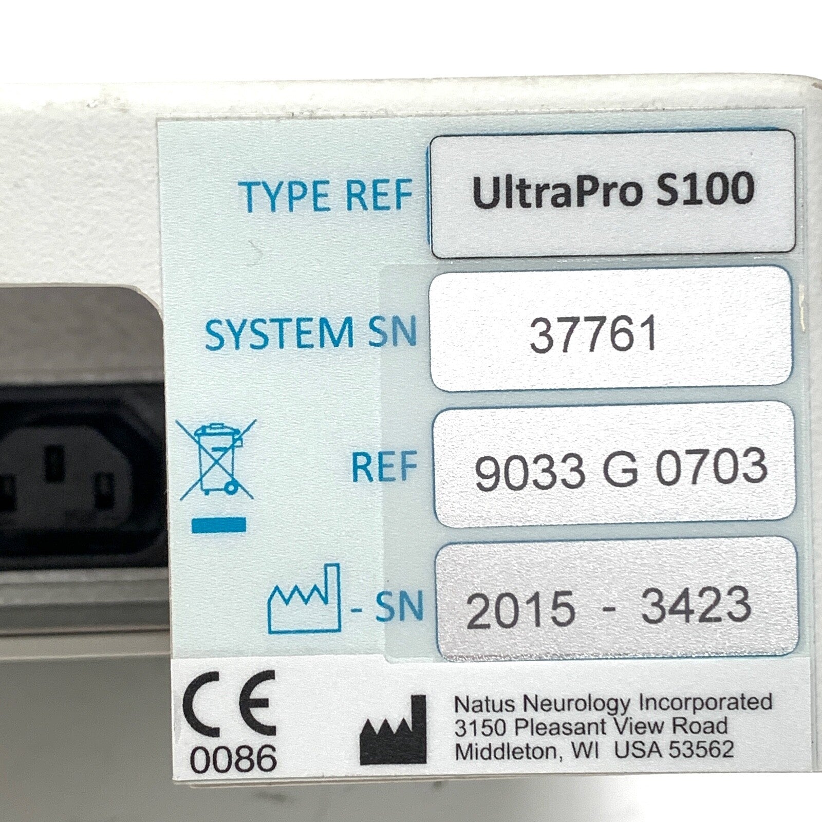 Natus Neurology REF UltraPro S100, EMG Unit Control Panel