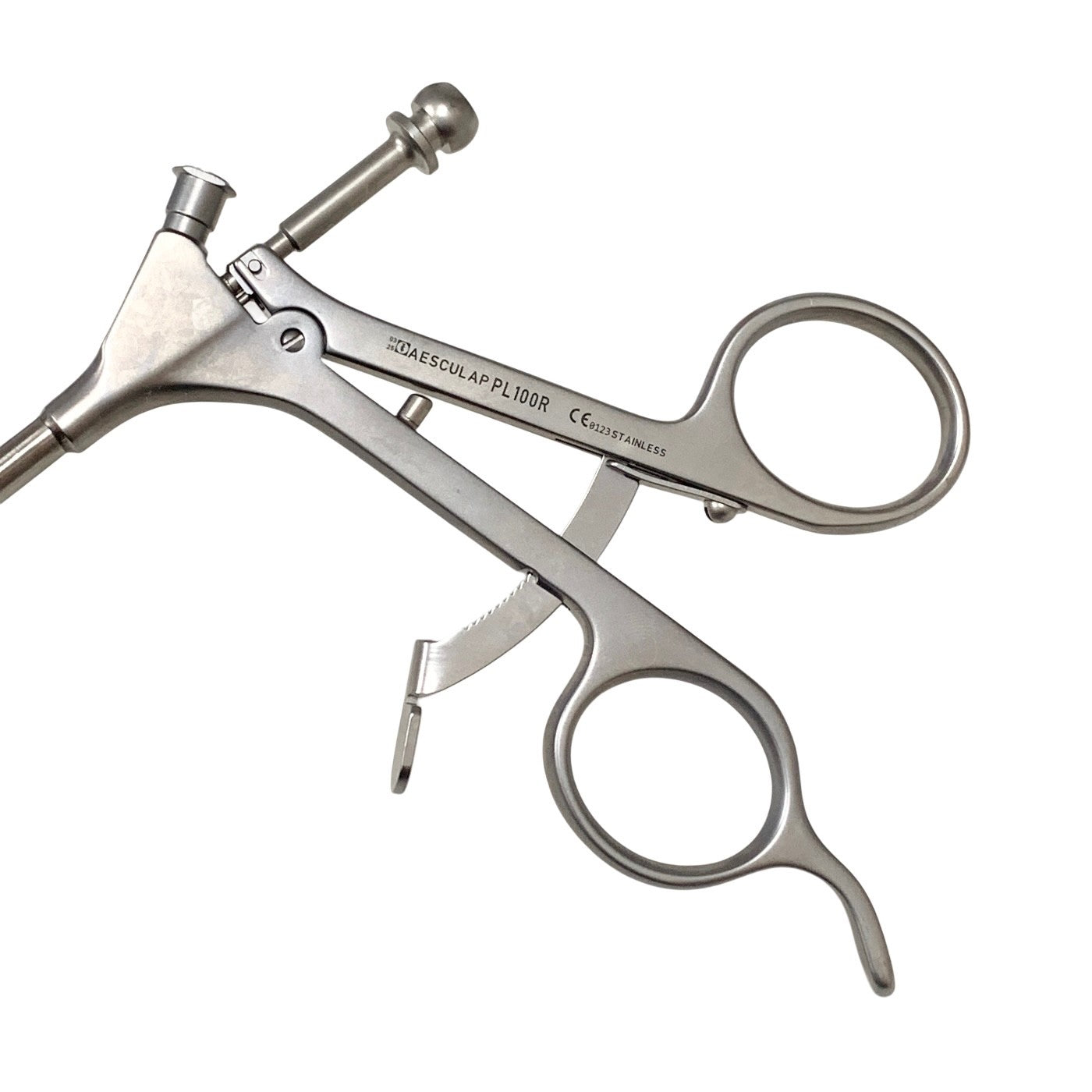 Aesculap Ref PL100R, Cholangiography Clamp Straight 5mm 17-3/8"