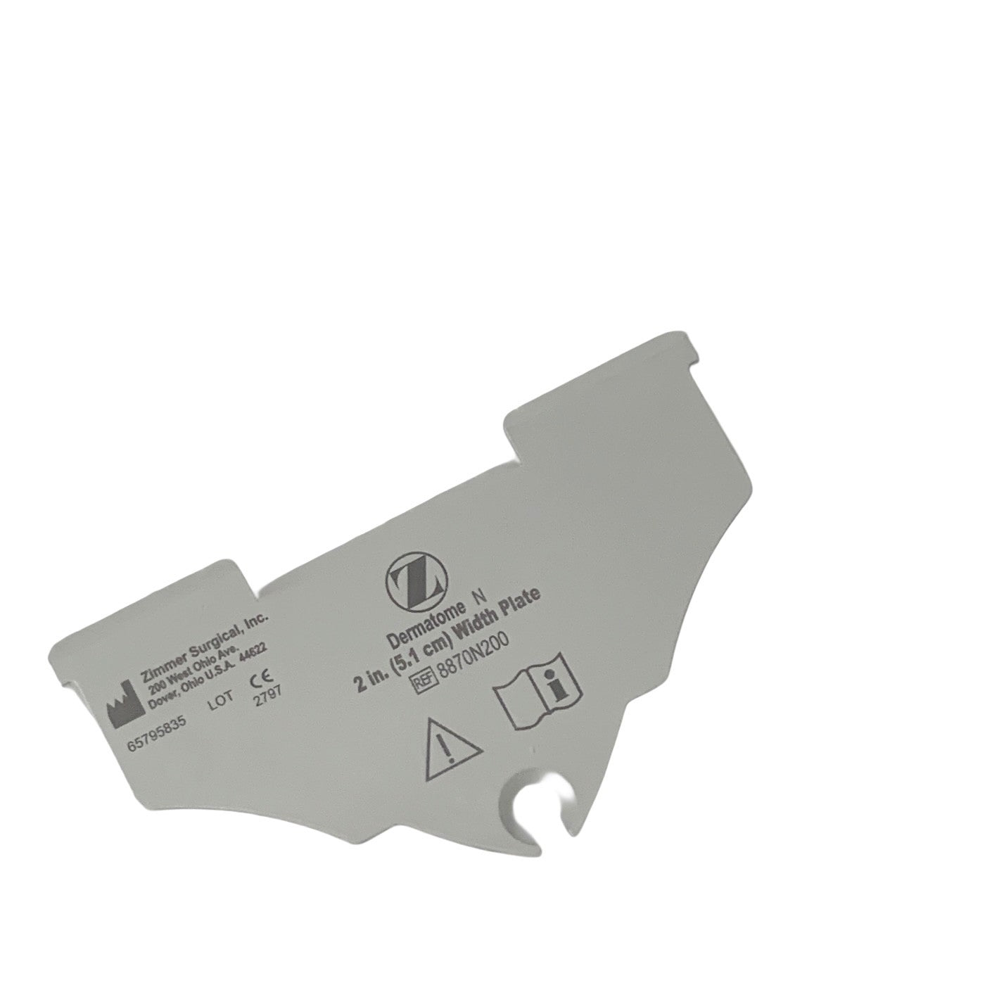 Zimmer REF 8870N200, Dermatome N 2 In. (5.1 cm) Width Plate