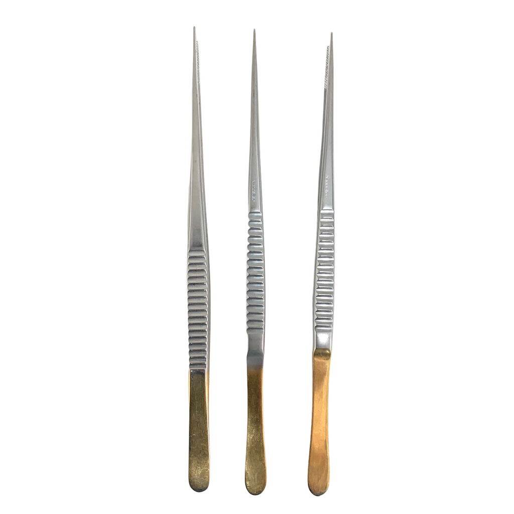 V.MUELLER CDS13280 LOT OF 3 DRESSING FORCEPS W TC INSERT 9.5"
