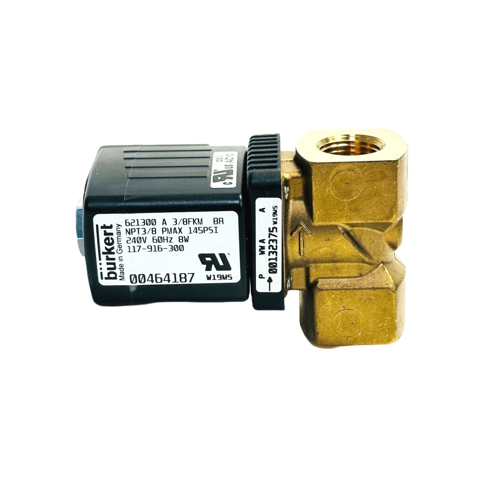 BURKERT 621300 A 3/8KM BR NPT3/8 PMAX 145PSI 240V 60HZ 8W Solenoid Valve