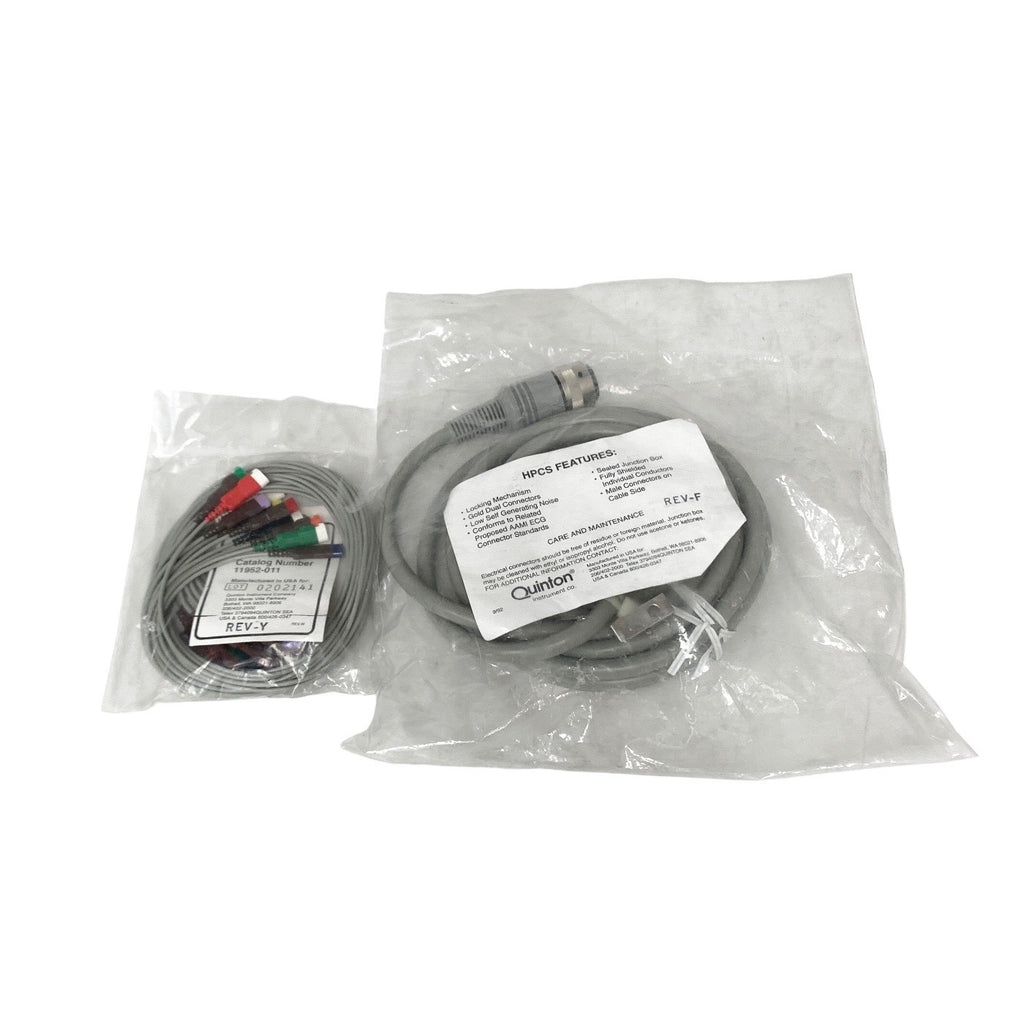 Quinton Ref 11952-011, 10-Lead ECG EKG Leadwire Set w/ Grabber Lead End
