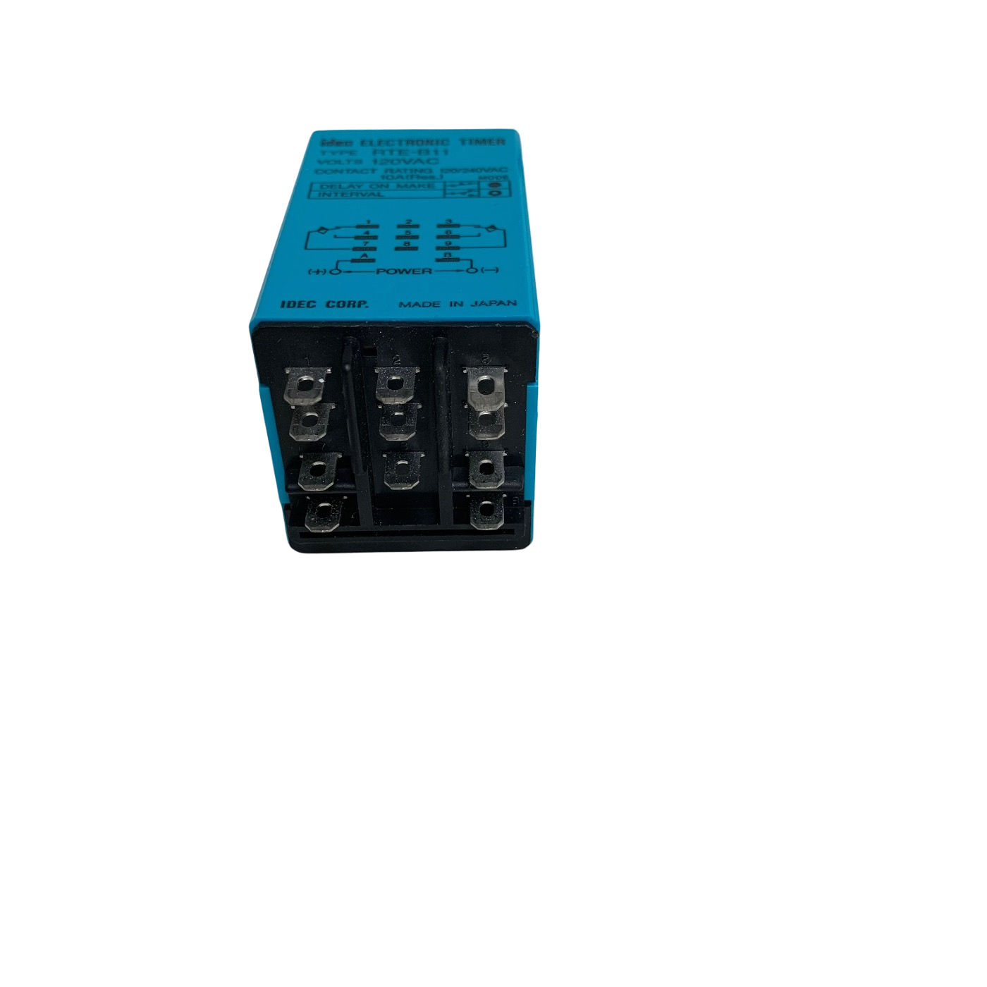 Idec RTE-B11 Analog Timer Relay, 120VAC Contact Rating 120/240VAC 10A 0-10 Sec