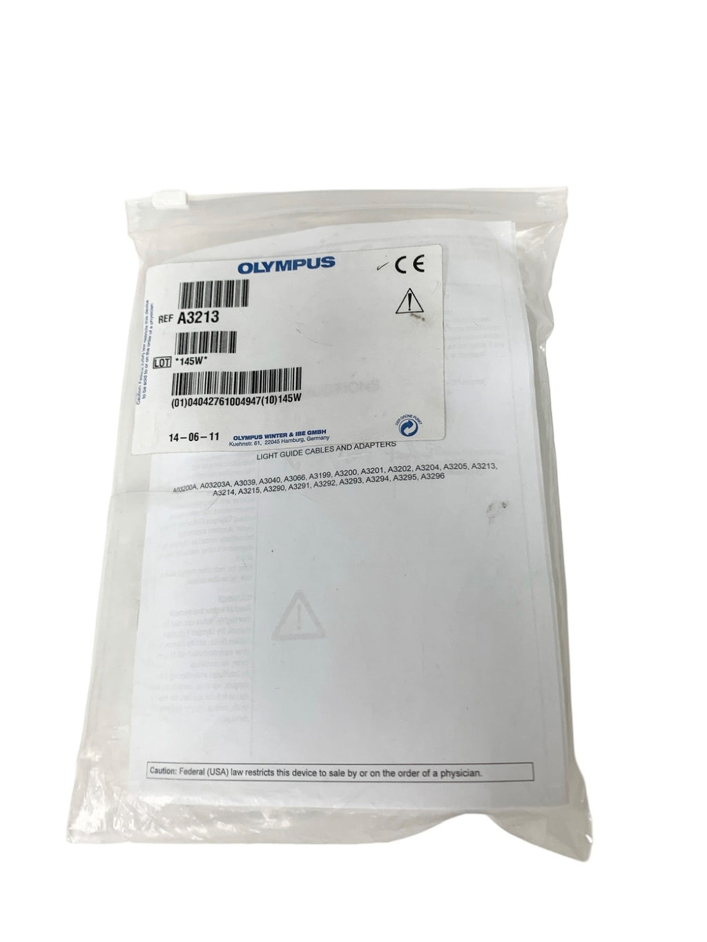 Olympus REF A3213 Endoscopy Light Guide Adapter Listing Guide
