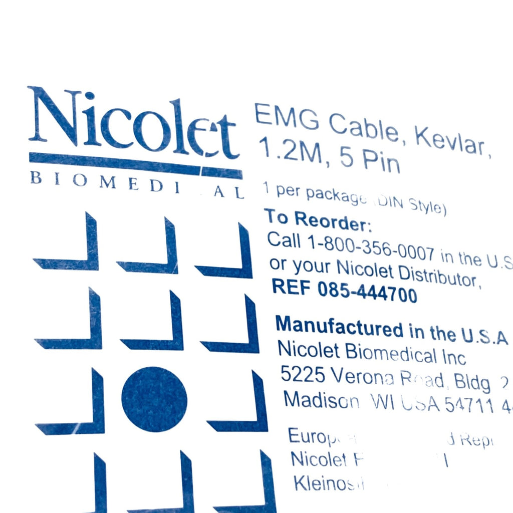 Nicolet Ref 085-444700, EMG CABLE, 1.2M 5 PIN, DIN