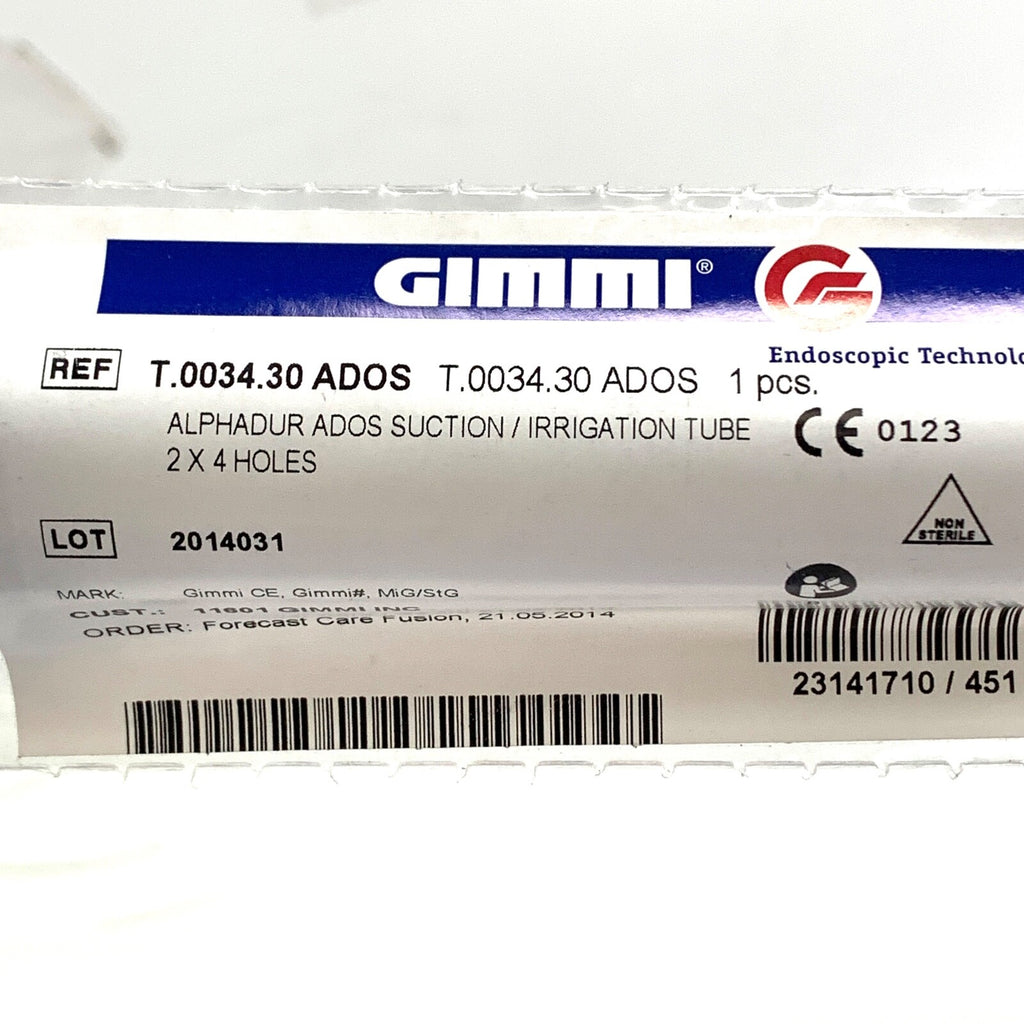 Gimmi REF T.0034.30 ADOS, Alphadur ADOS Suction/Irrigation Tube, 2x4 Holes