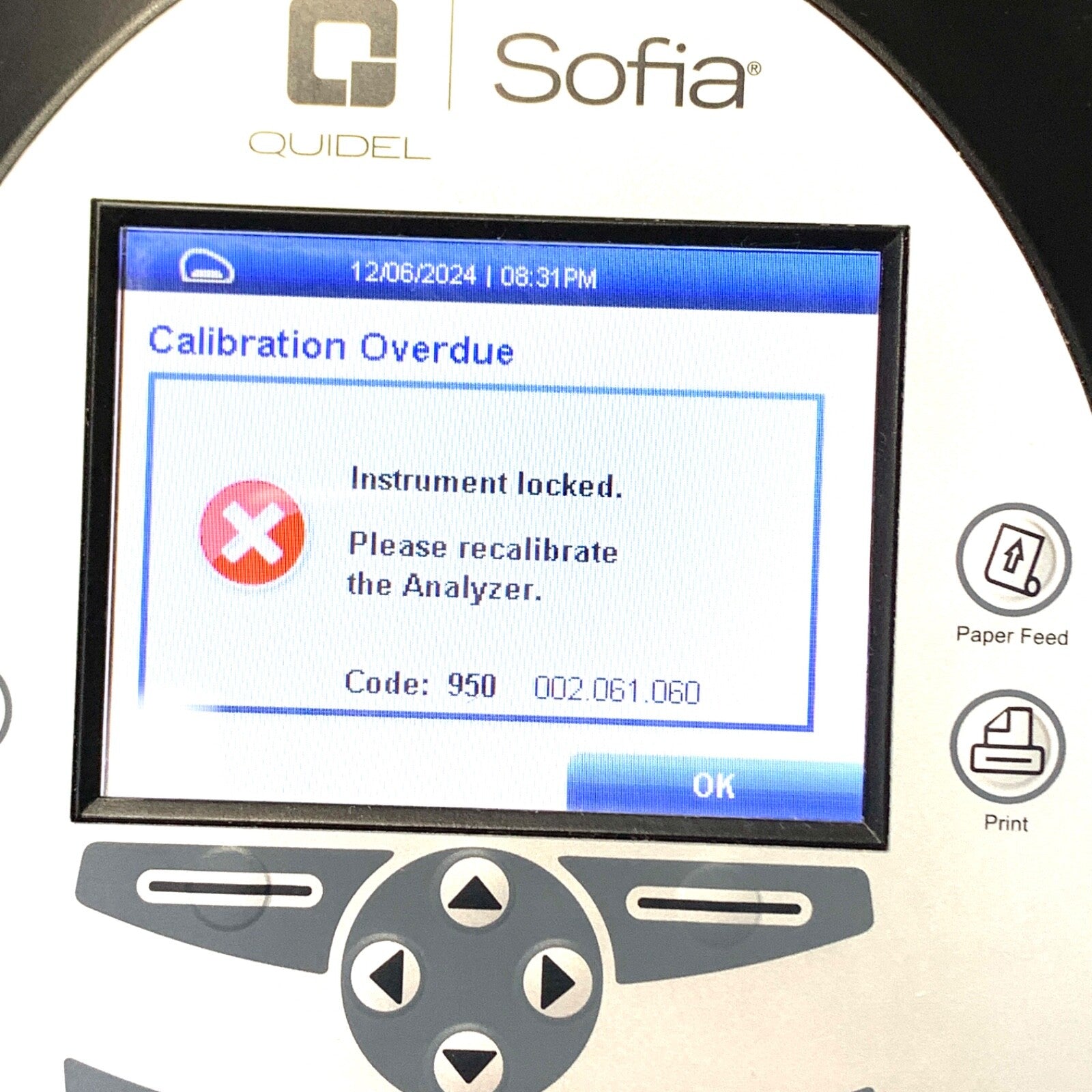 Quidel REF 20221, Sofia Fluorescent Immunoassay Analyzer, Requires Calibration