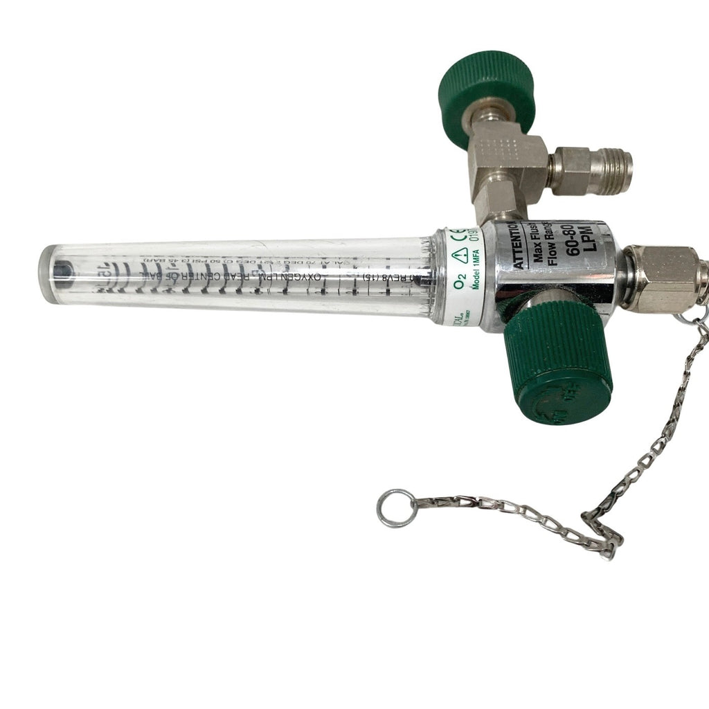 Precision Medical O2 Flow Meter 1MFA Max Flush Flow 60-80 LPM, FEMALE