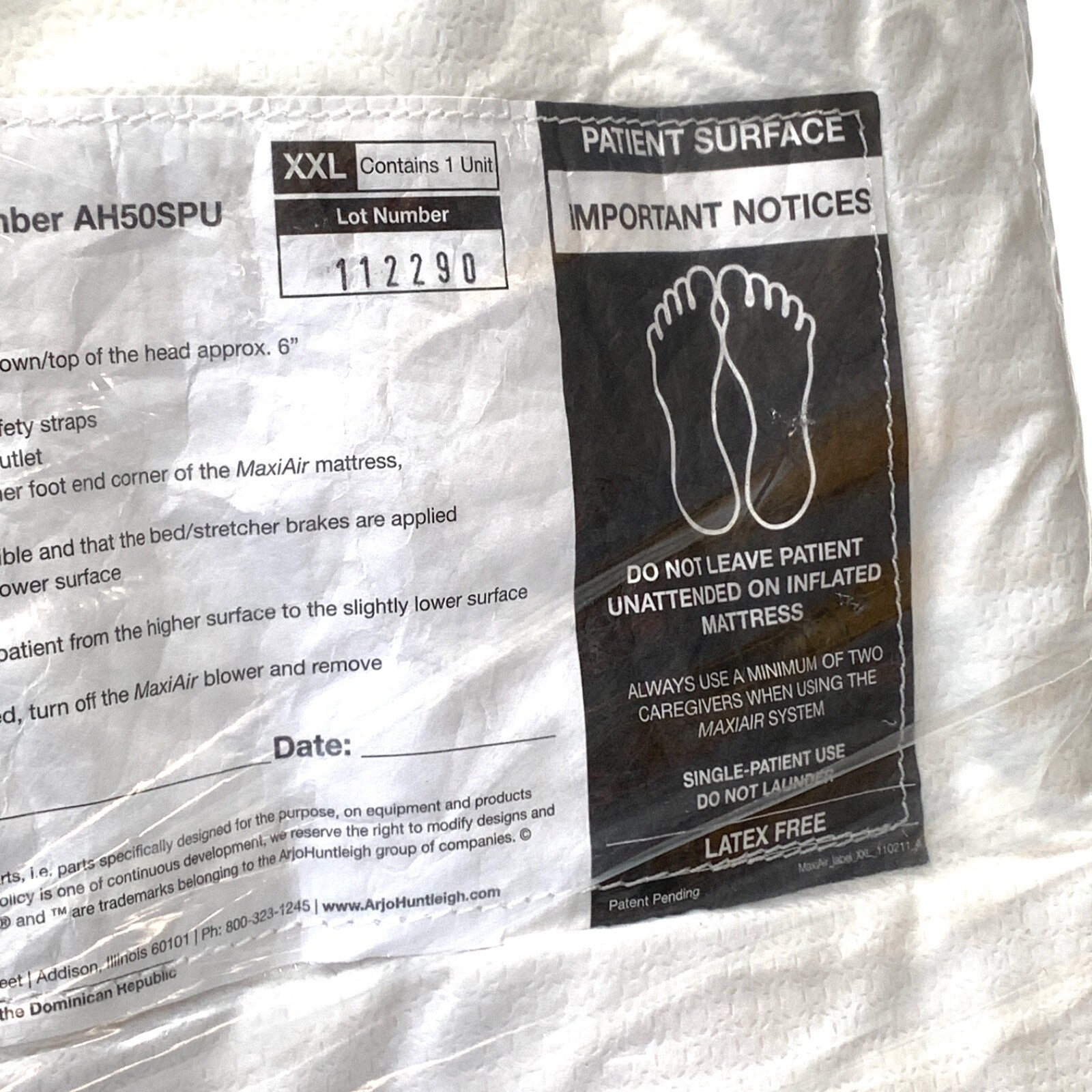 ArjoHuntleigh REF AH50SPU, Maxiair Lateral Transfer Mattress