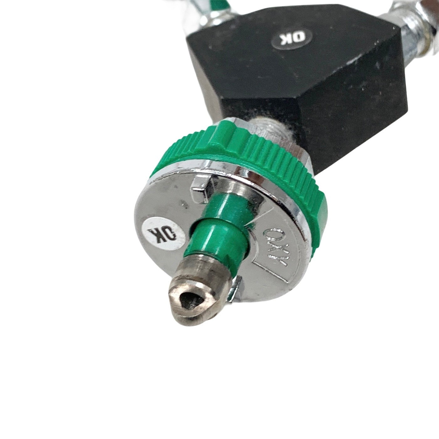 Amvex Corporation Dual O2 Flowmeter, Model O2, w/ Y Block Assembly, MALE CONNECT