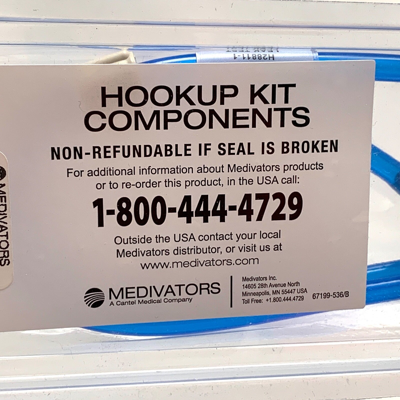 Medivators REF H28811-1, Hookup Kit Components