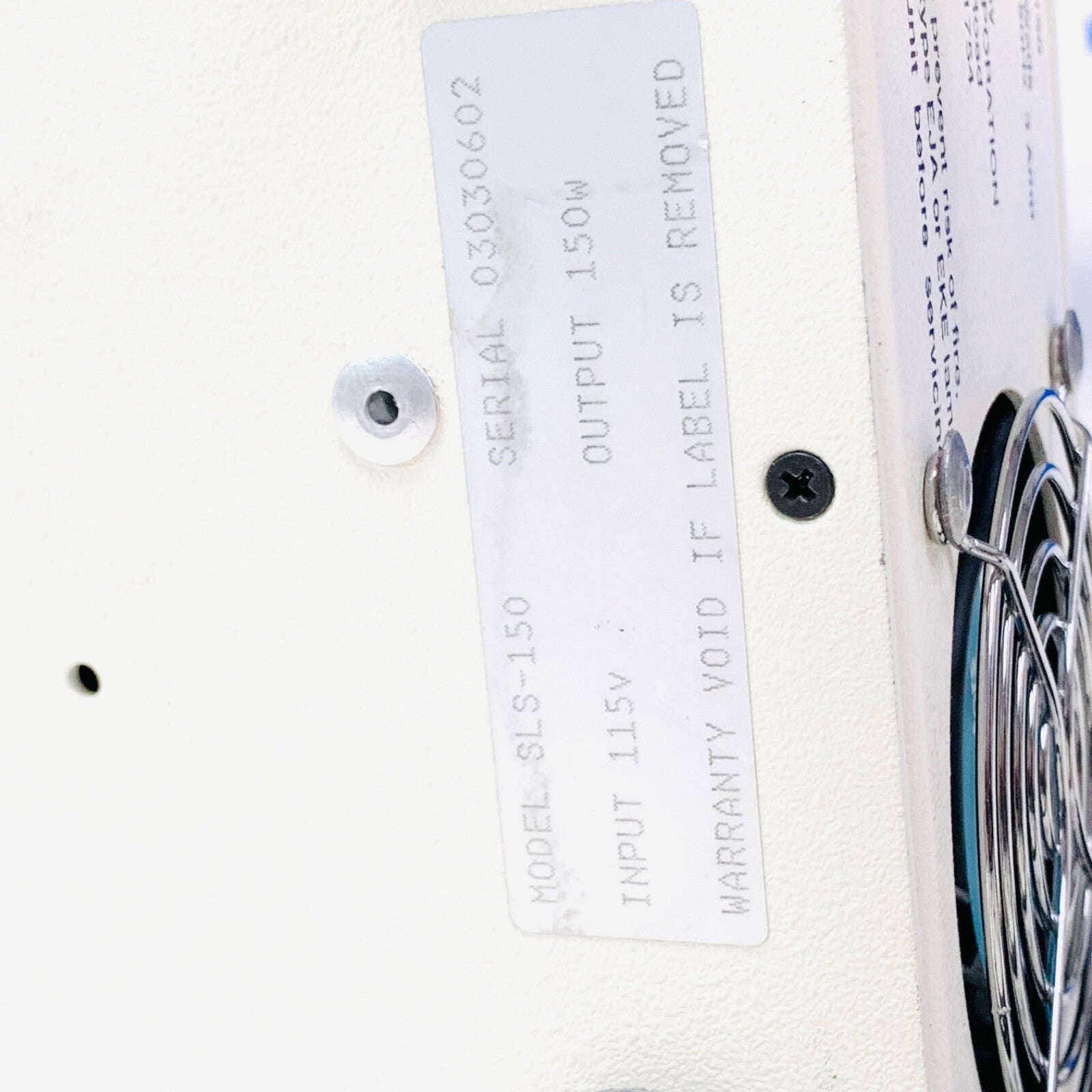 CHIU TECHNICAL Ref SLS-150, FIBEROPTIC LIGHT SOURCE