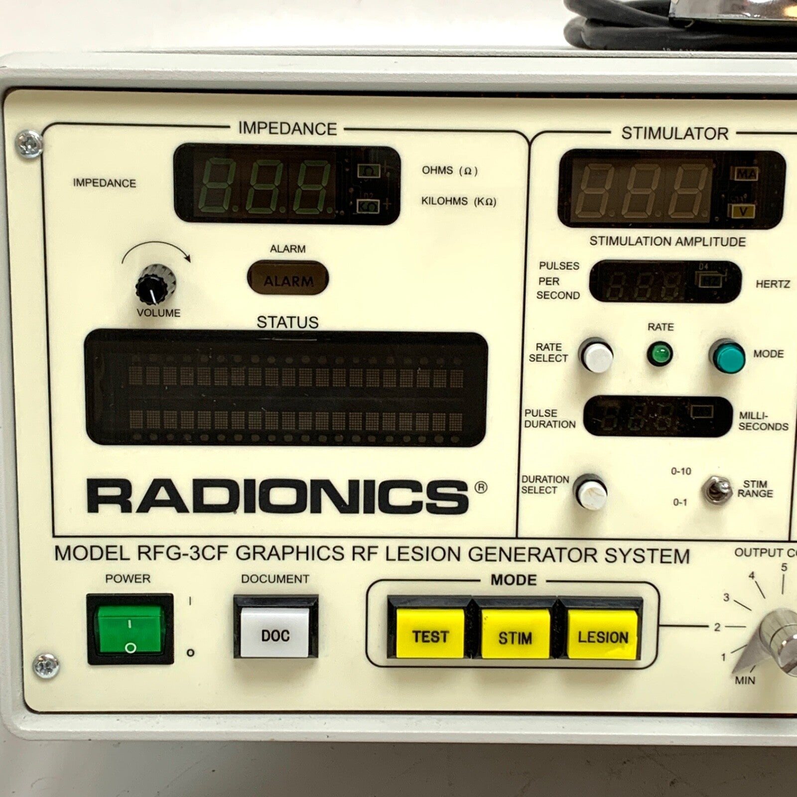 Radionics REF RFG-3CF, Graphics RF Lesion Generator System w/ Footswitch