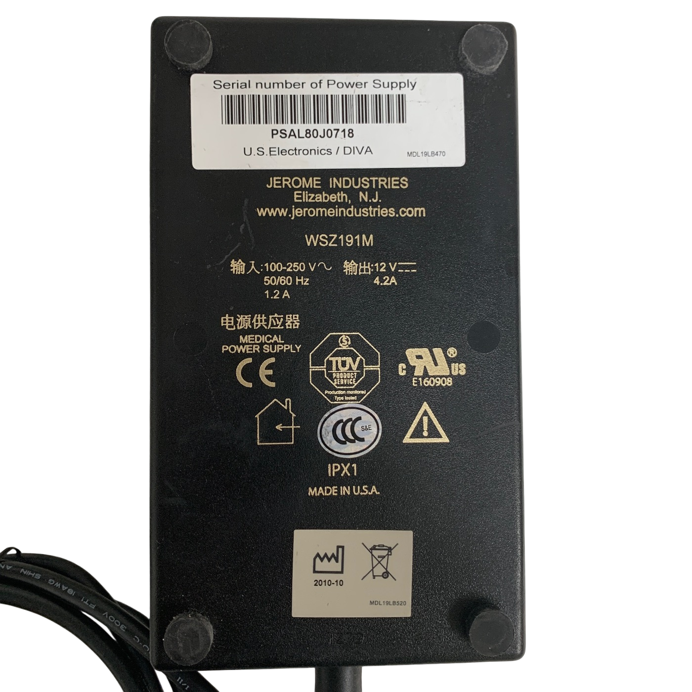 JEROME INDUSTRIES REF WSZ191M, MEDICAL POWER SUPPLY.