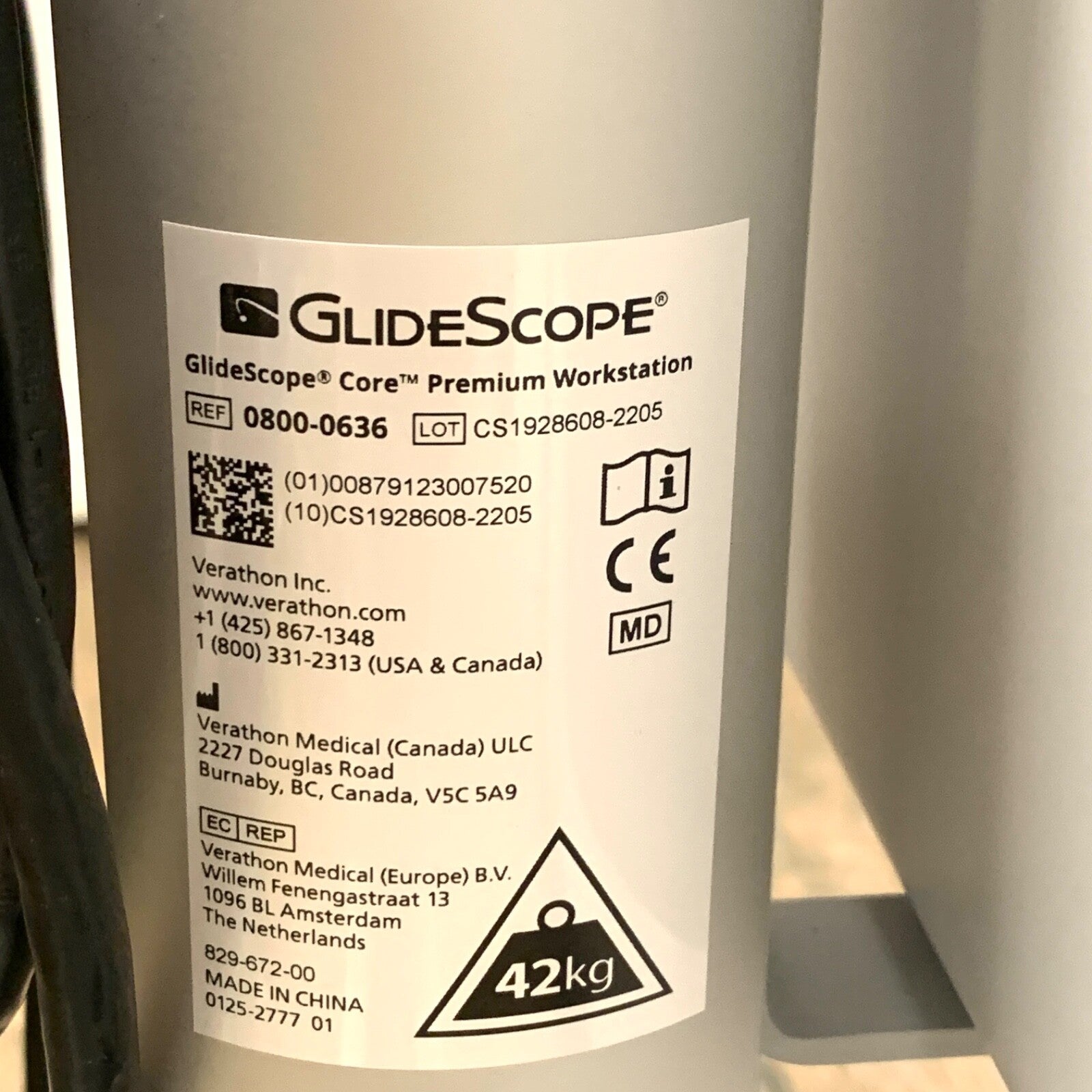 Glidescope Core 15, REF 0570-0404, Video Laryngoscope System w/ A/B Smart Cables
