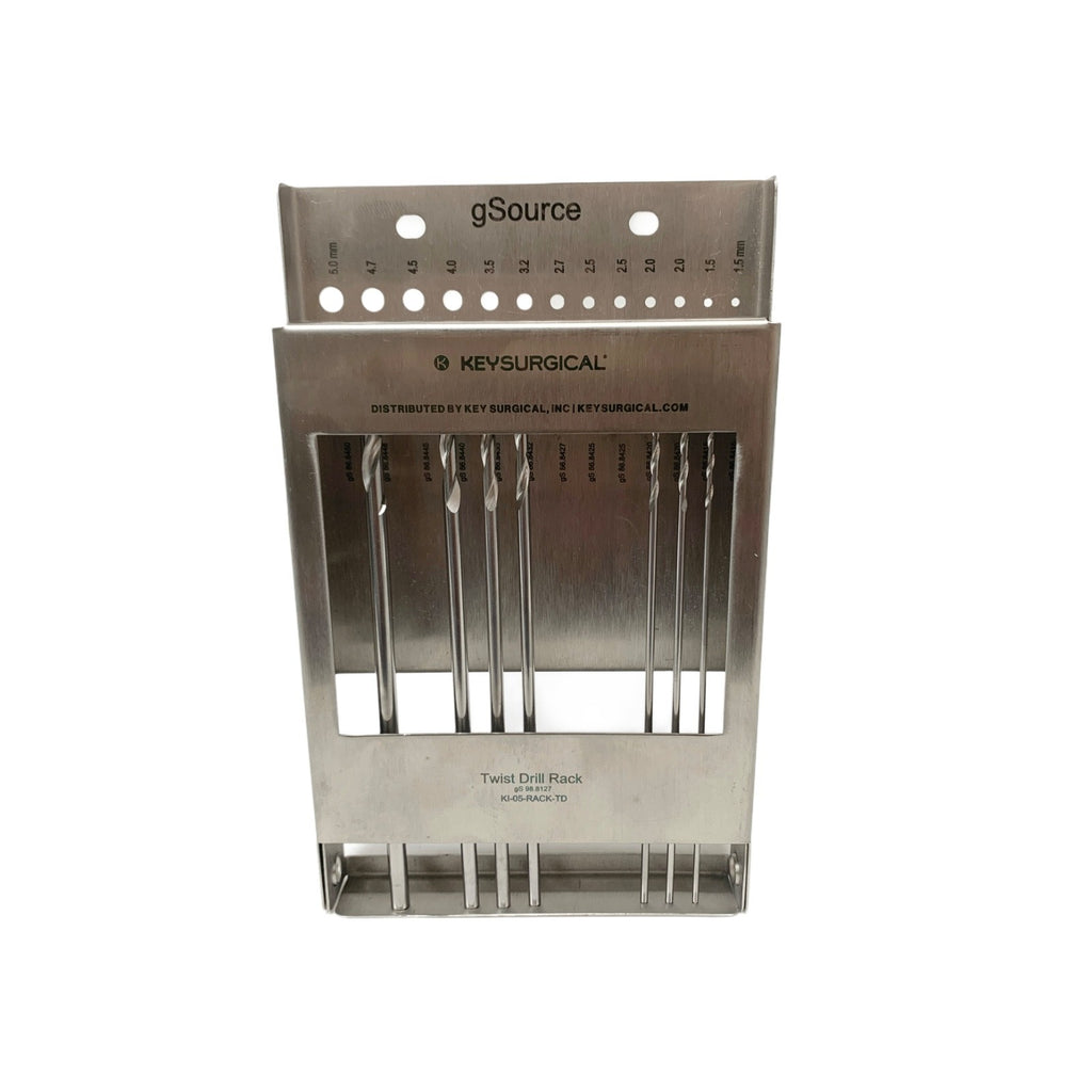 KEYSURGICAL REF KI-05-RACK-TD, TWIST DRILL RACK w/ 7 DRILL