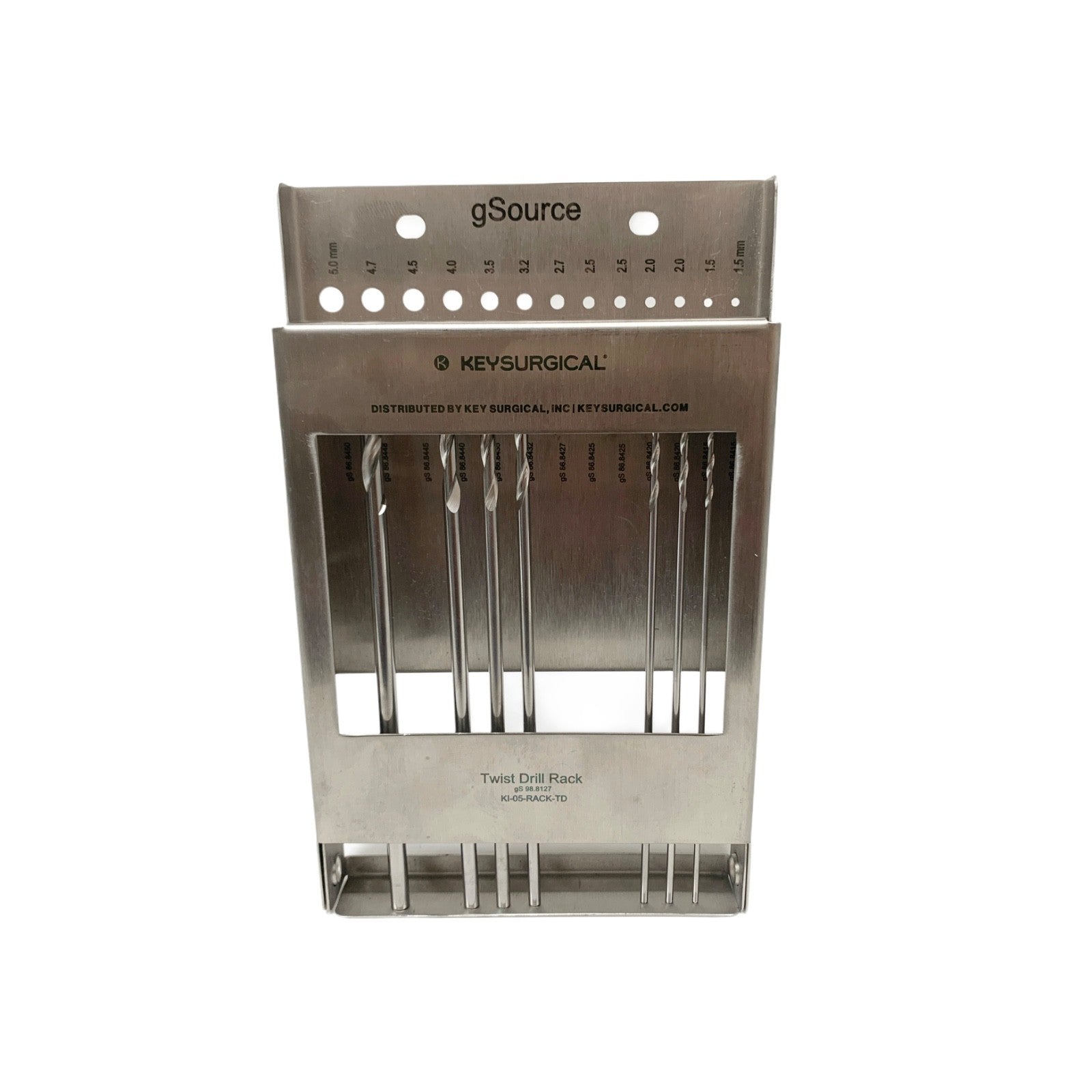 KEYSURGICAL REF KI-05-RACK-TD, TWIST DRILL RACK w/ 7 DRILL
